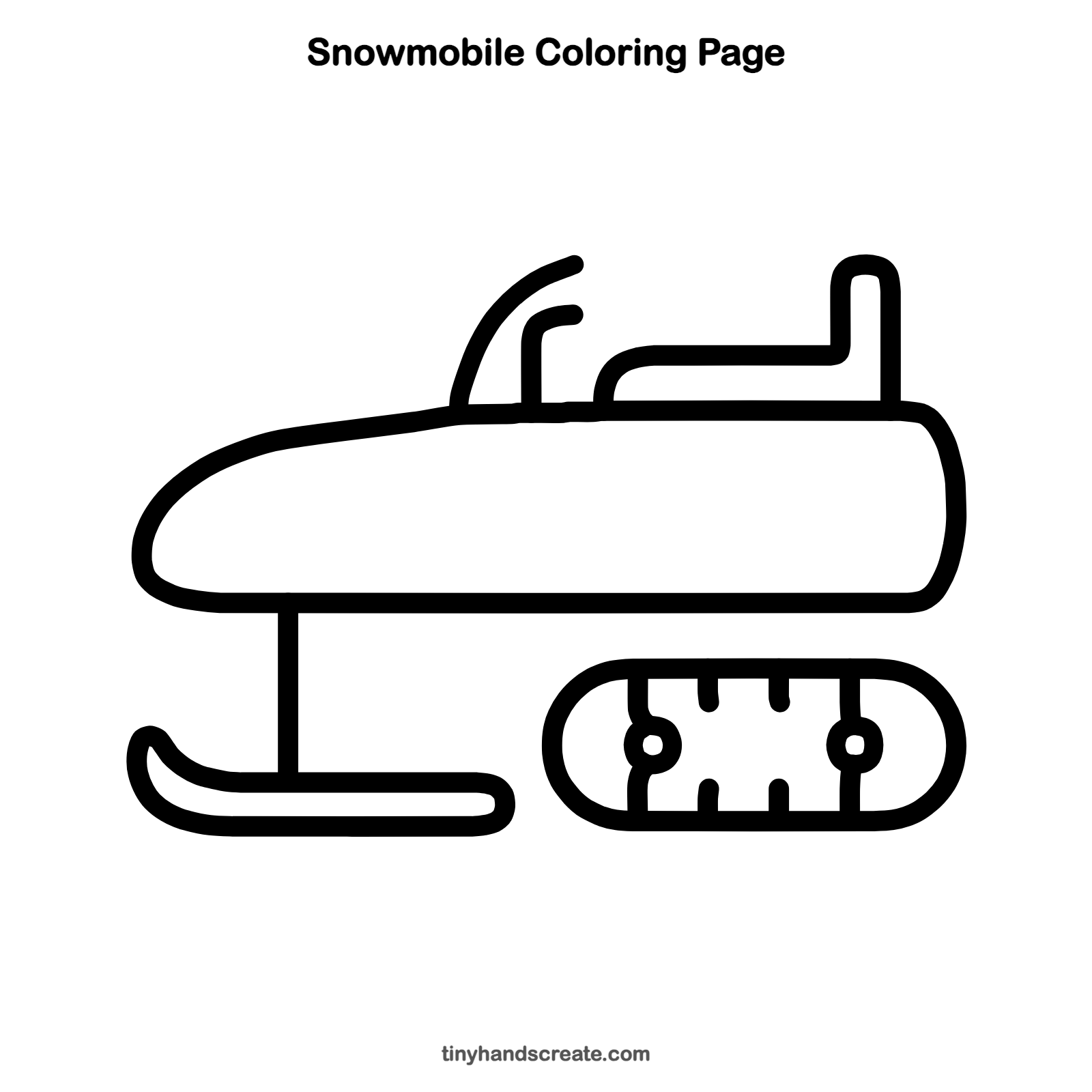 Free printable snowmobile coloring page for kids