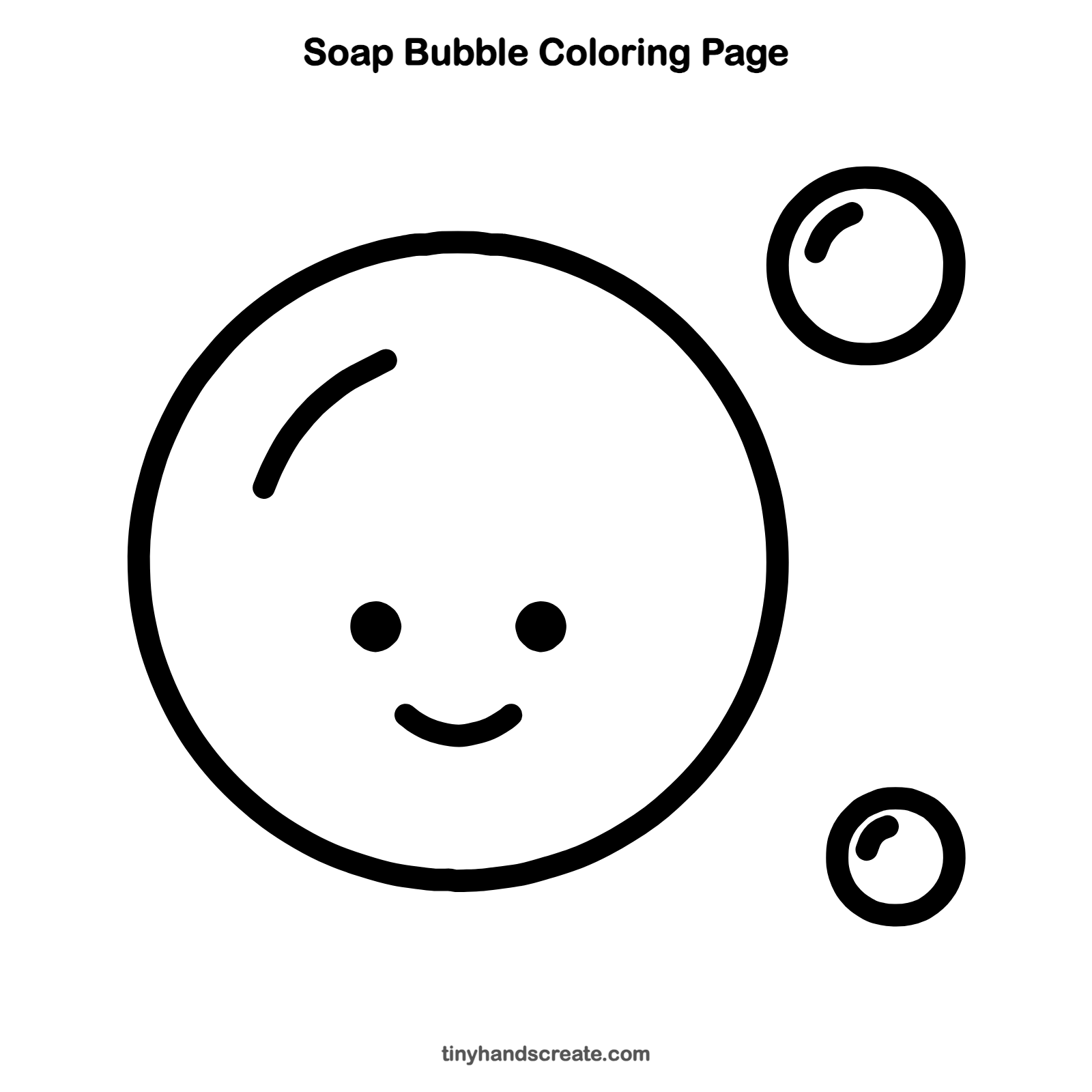 Free printable soap bubble coloring page for kids