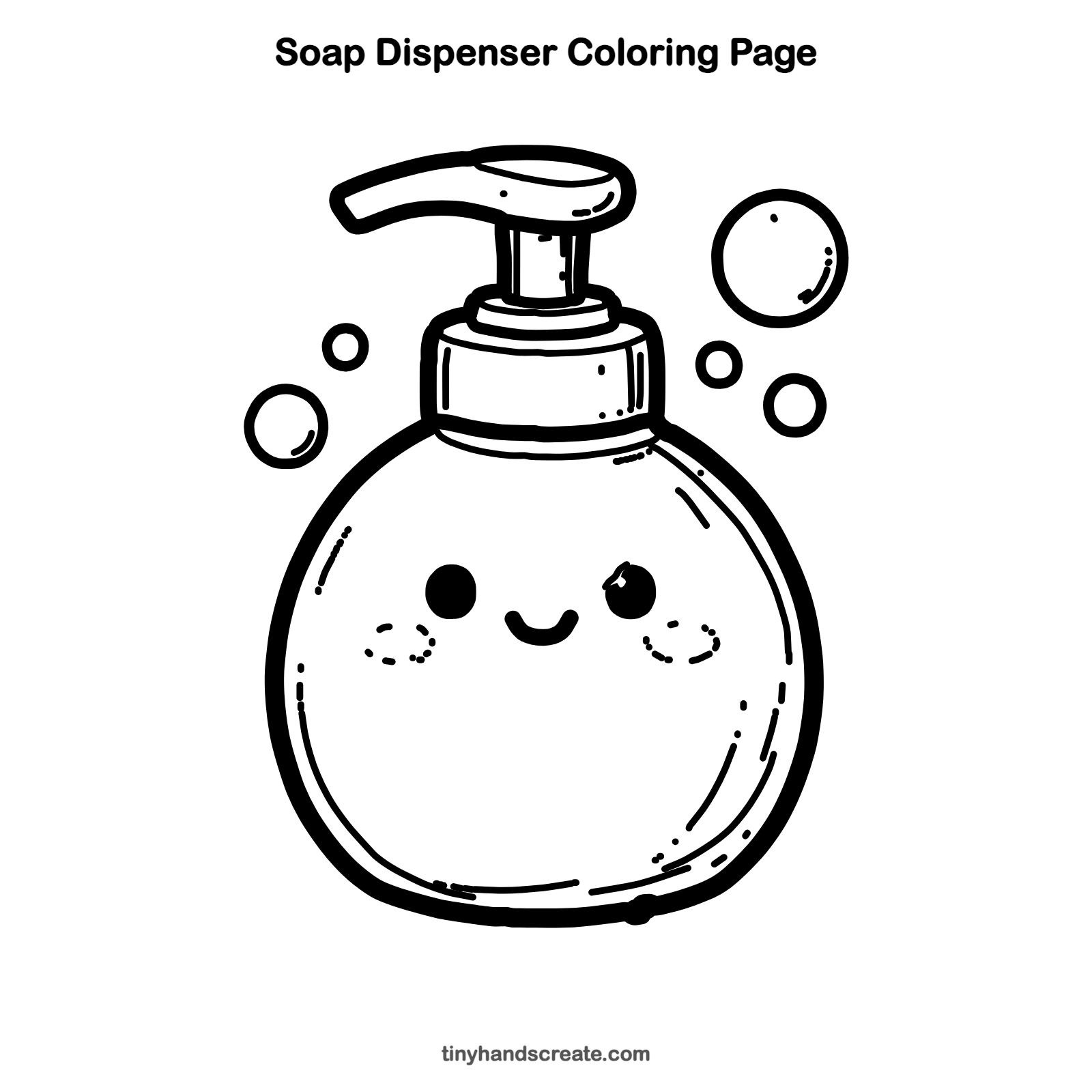 Free printable soap dispenser coloring page for kids