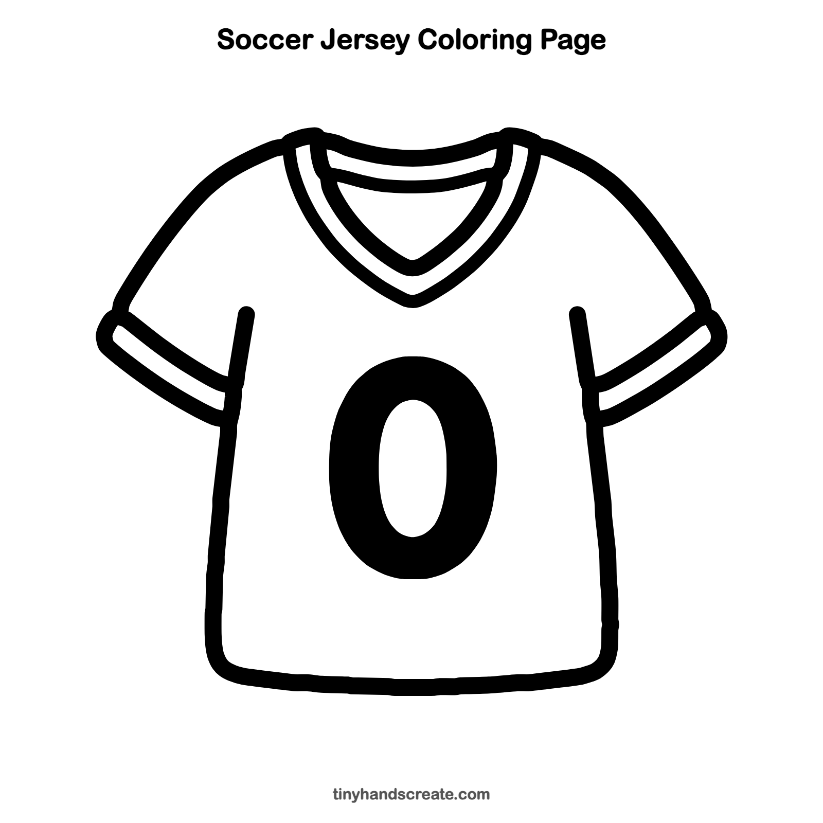 Free printable soccer jersey coloring page for kids