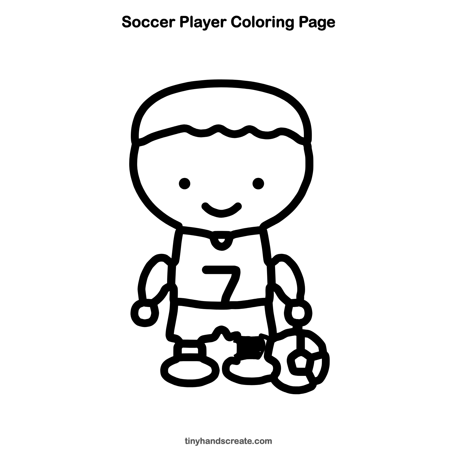 Free printable soccer player coloring page for kids
