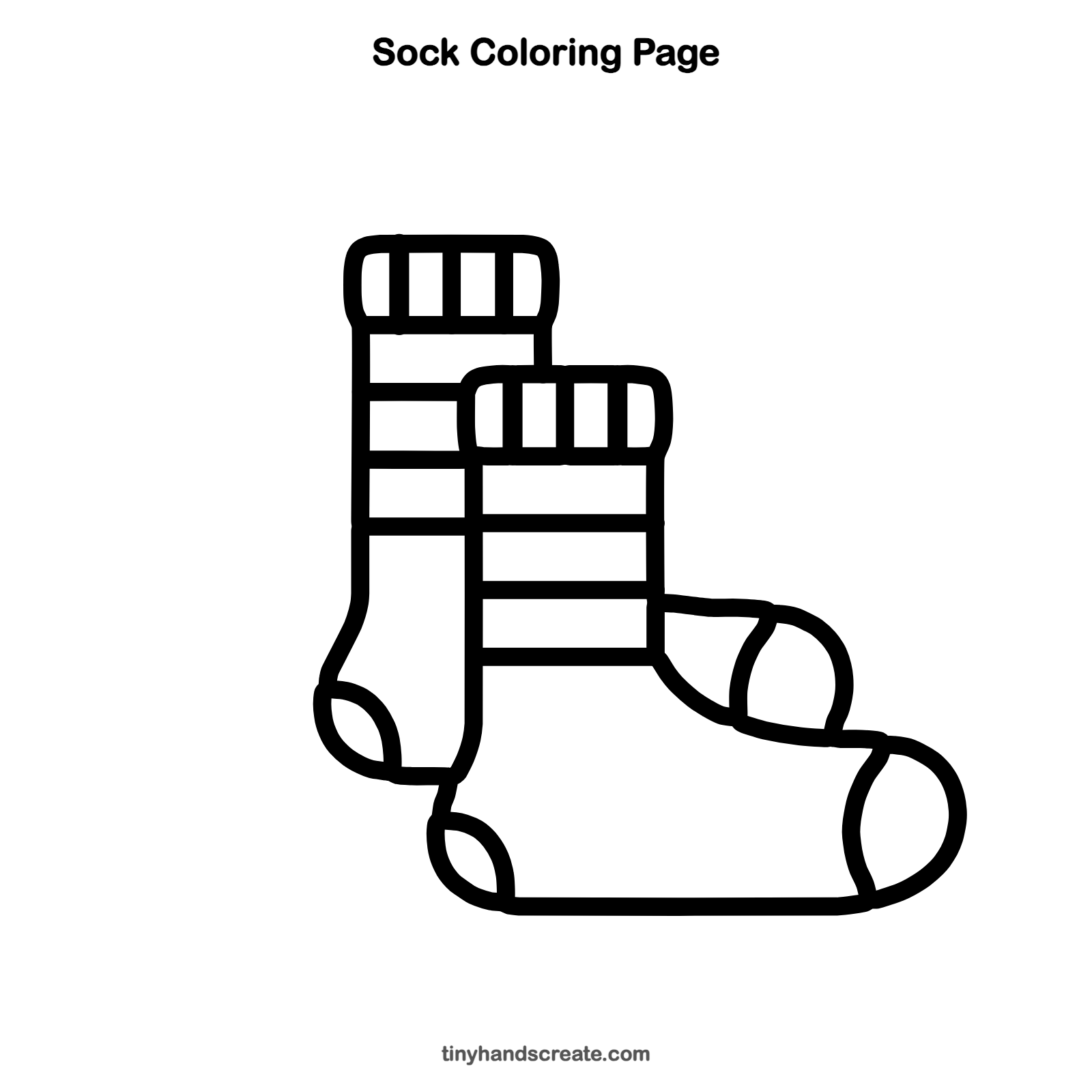 Free printable sock coloring page for kids