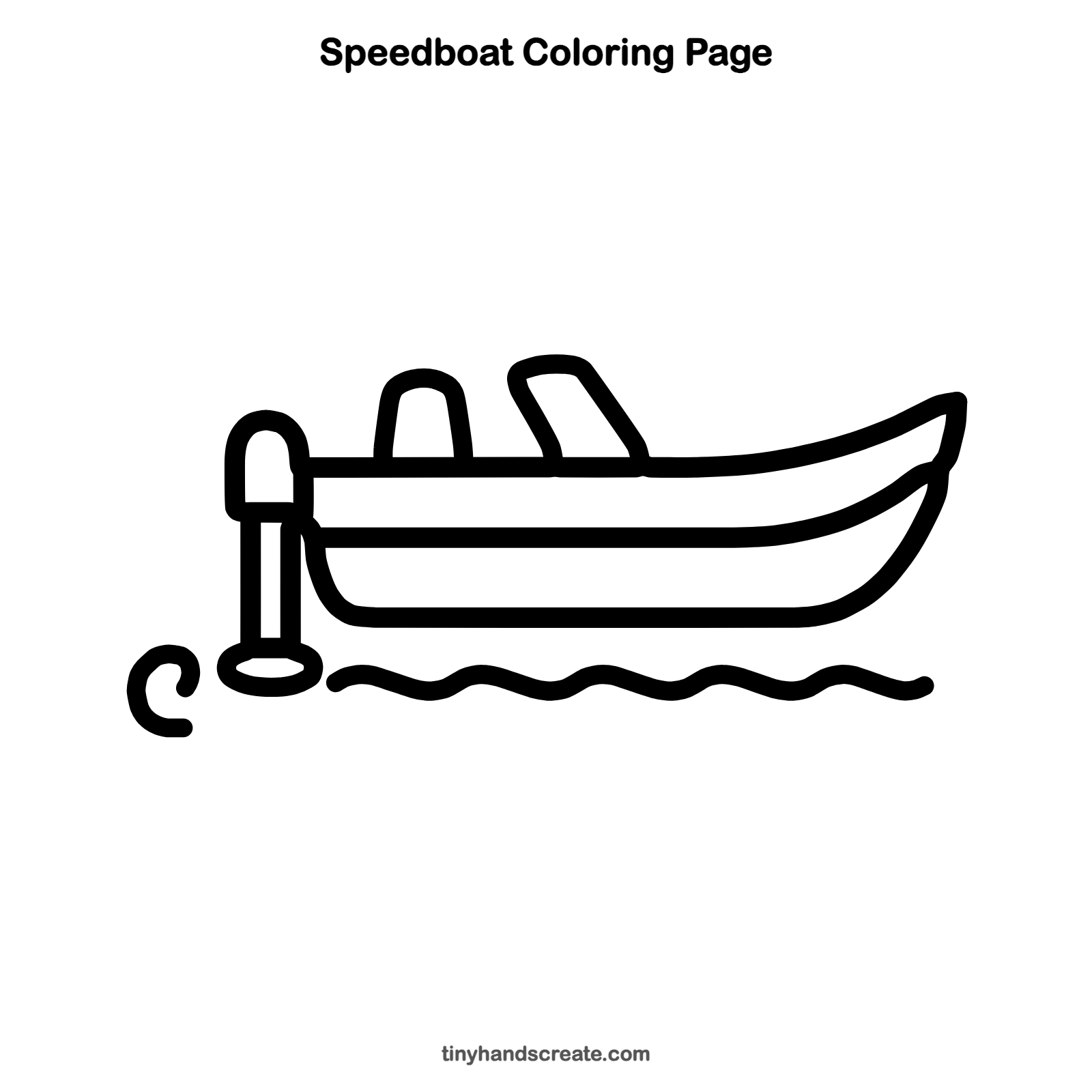 Free printable speedboat coloring page for kids