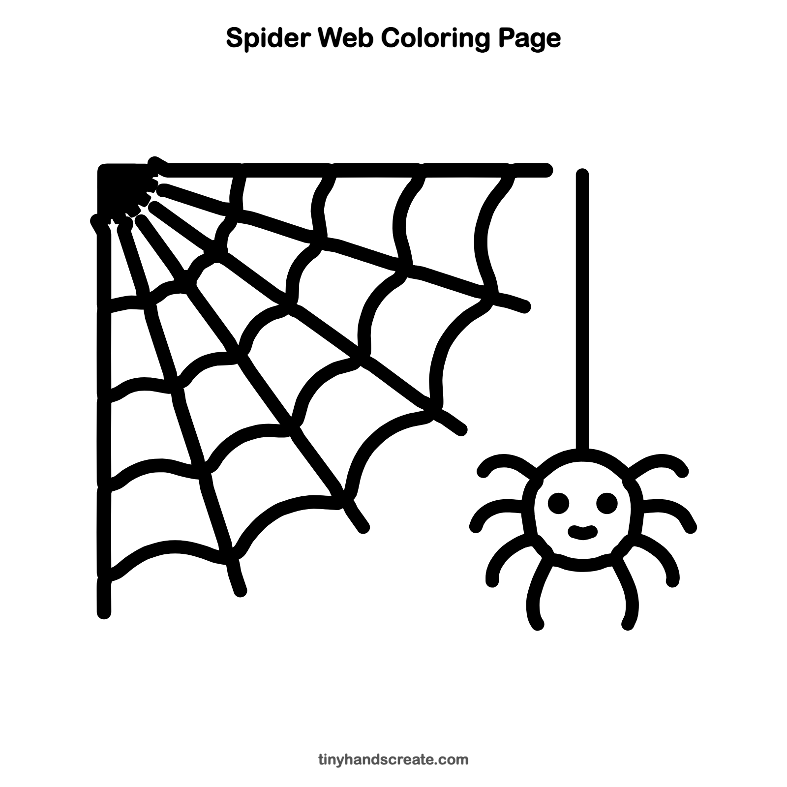 Free printable spider web coloring page for kids