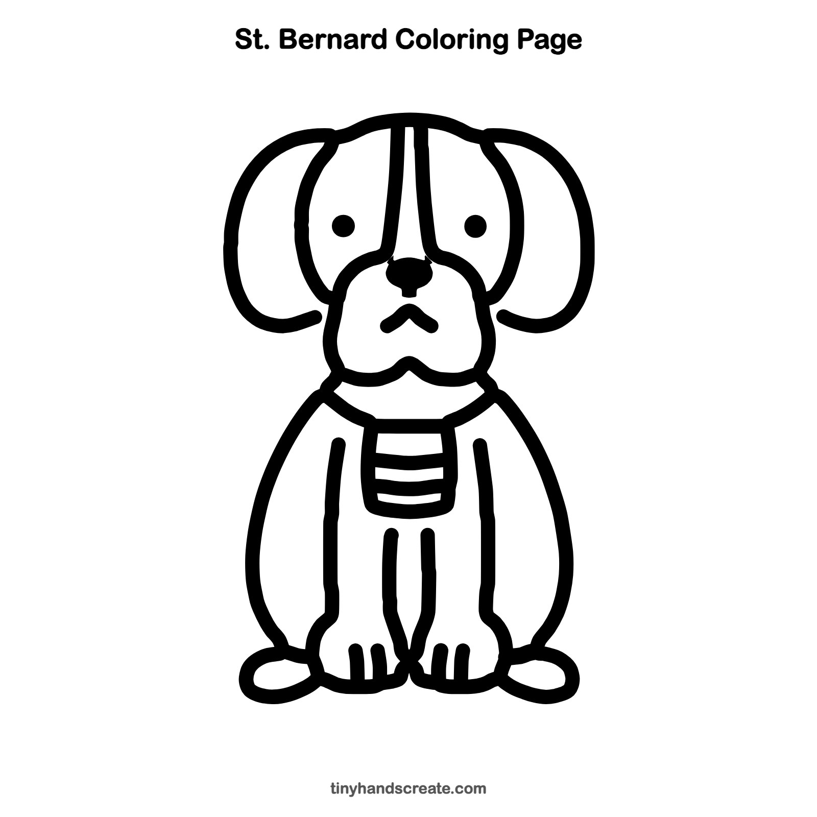 Free printable St. Bernard coloring page for kids