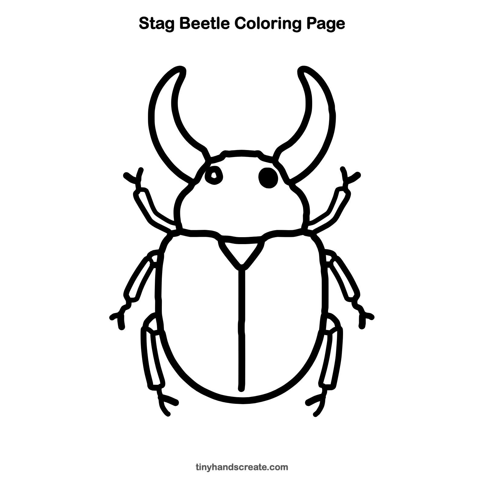 Free printable stag beetle coloring page for kids