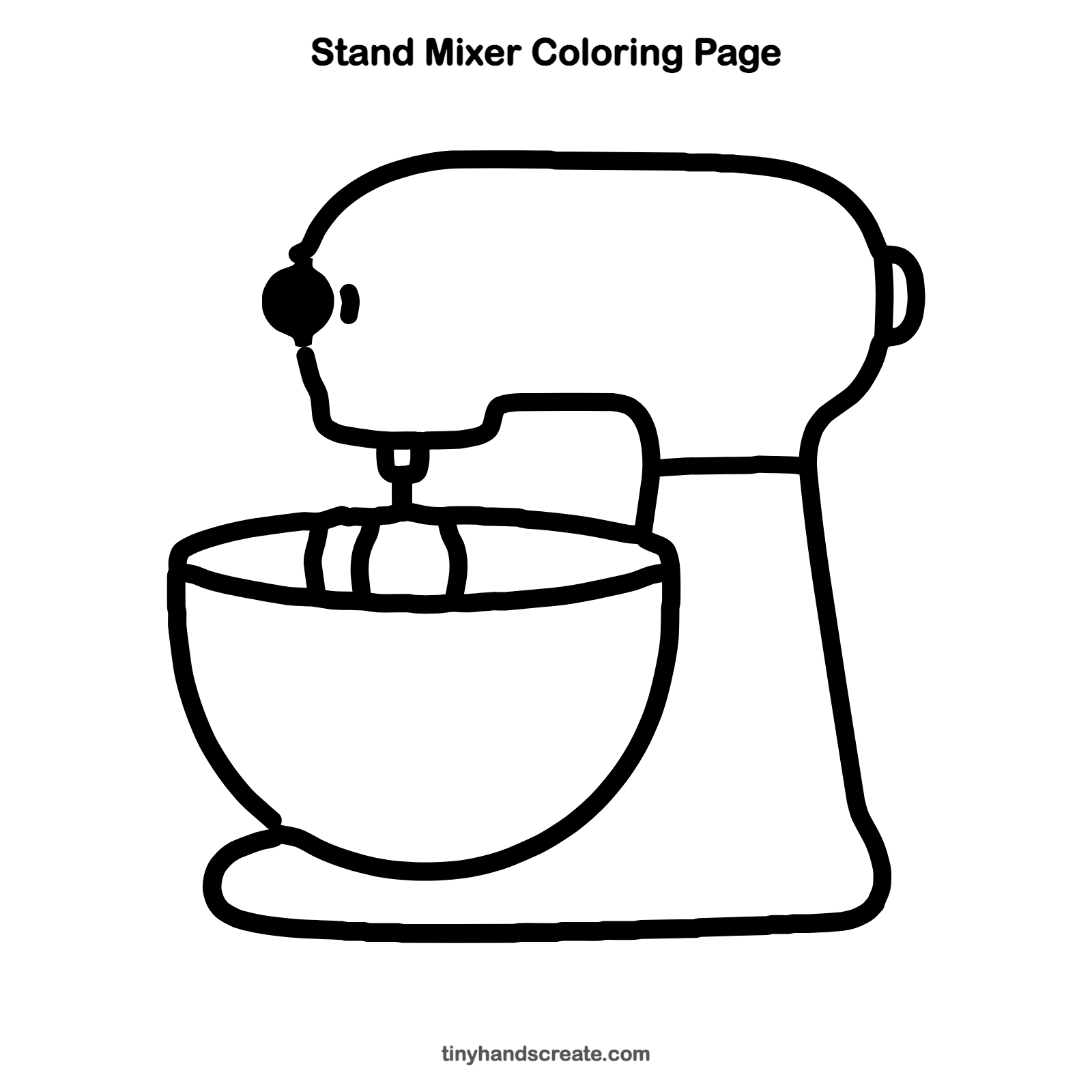 Free printable stand mixer coloring page for kids