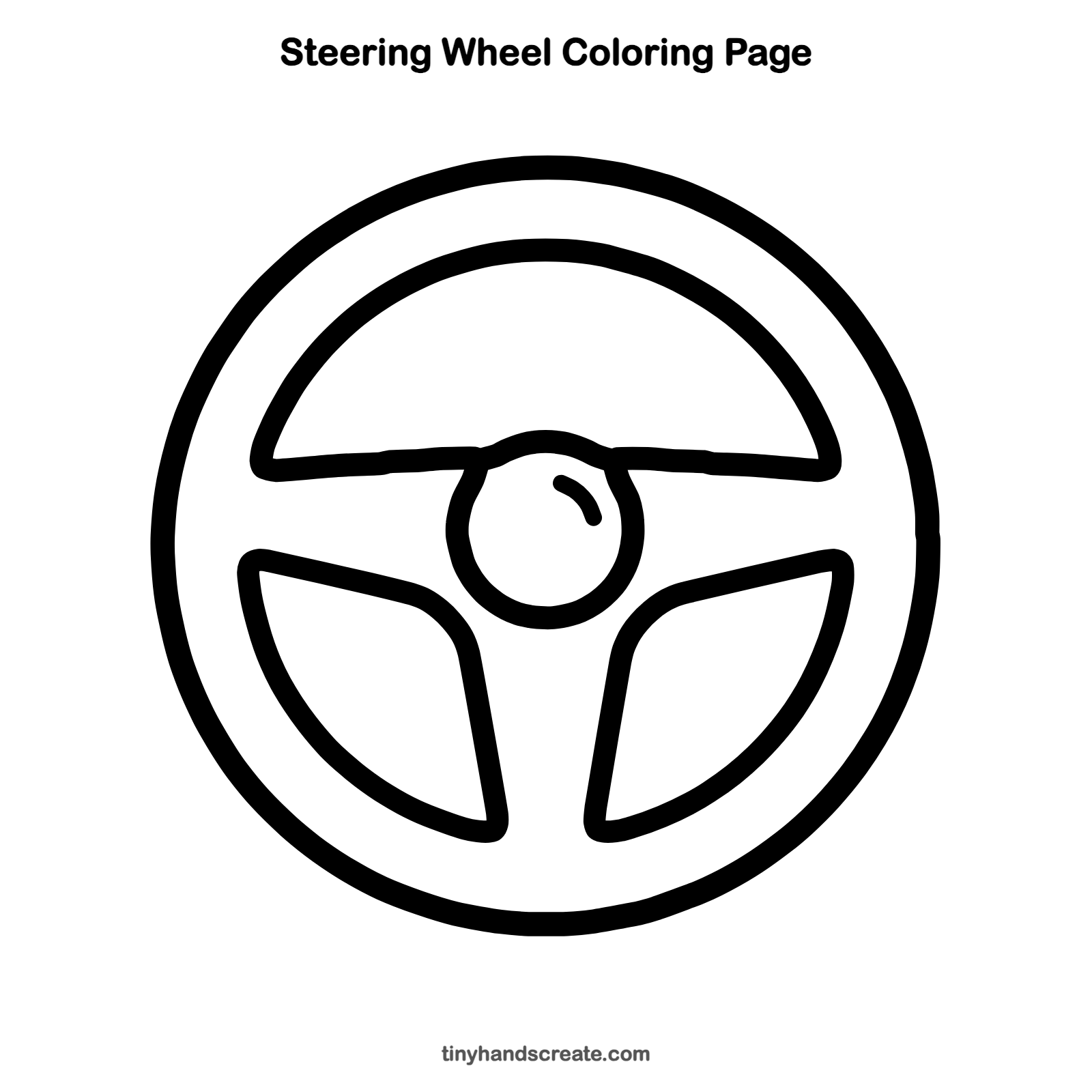 Free printable steering wheel coloring page for kids