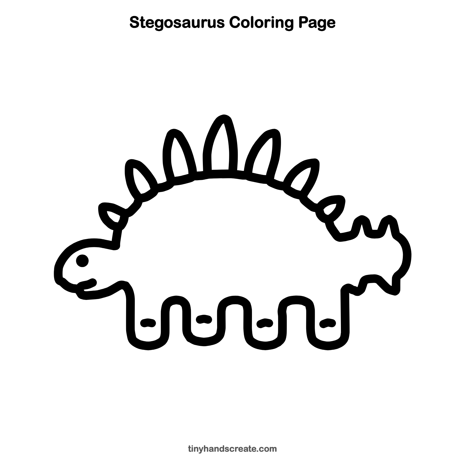 Free printable stegosaurus coloring page for kids