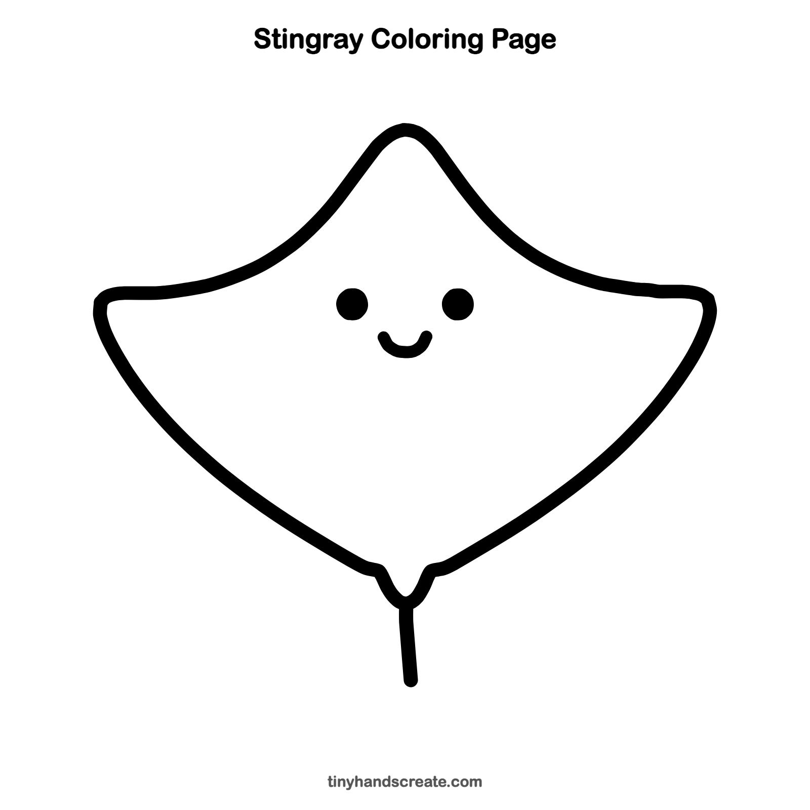 Free printable stingray coloring page for kids