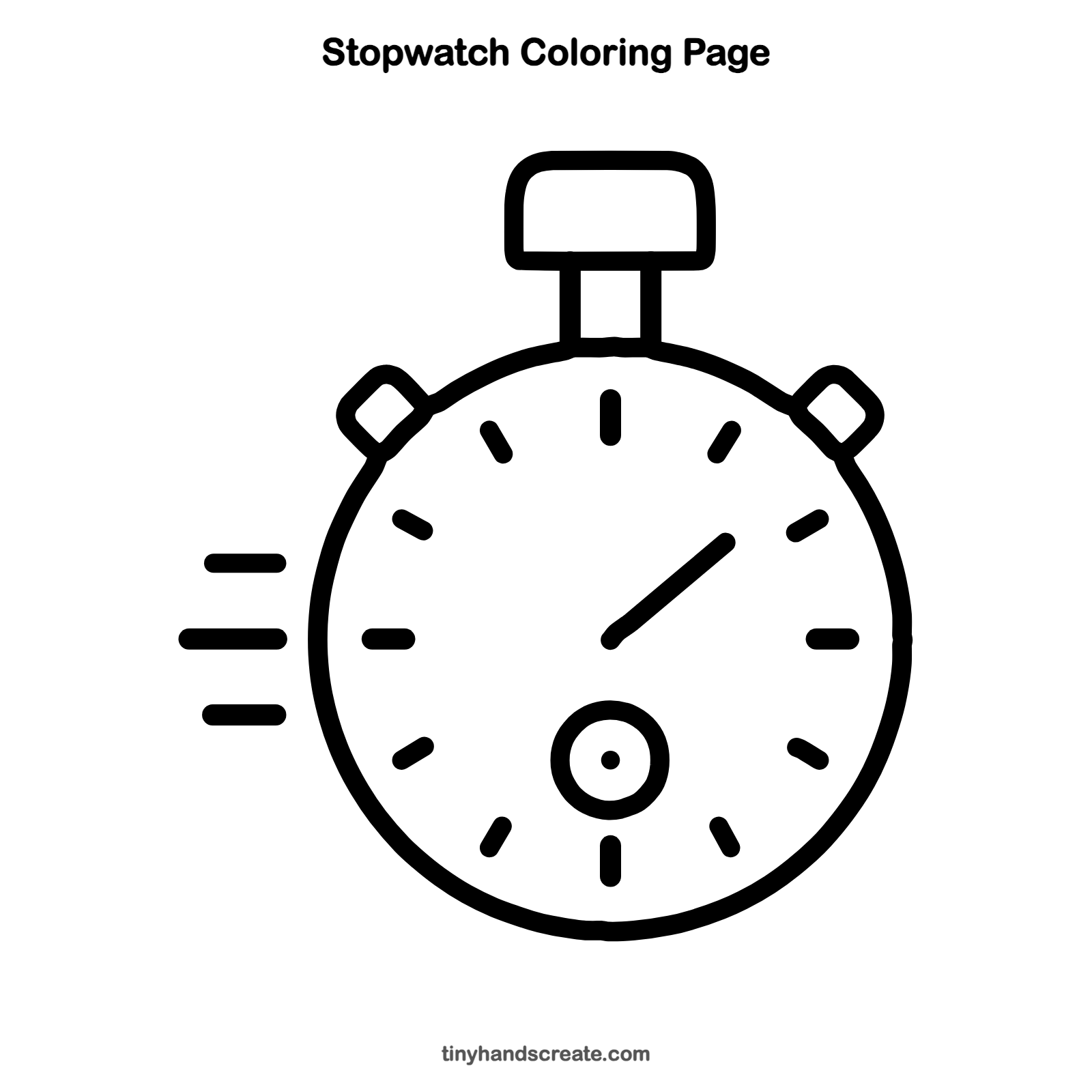 Free printable stopwatch coloring page for kids