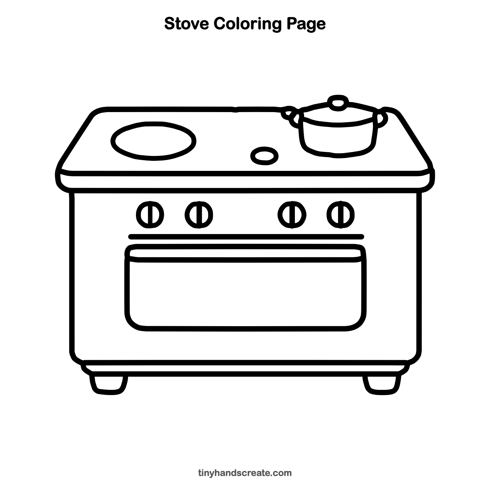 Free printable stove coloring page for kids