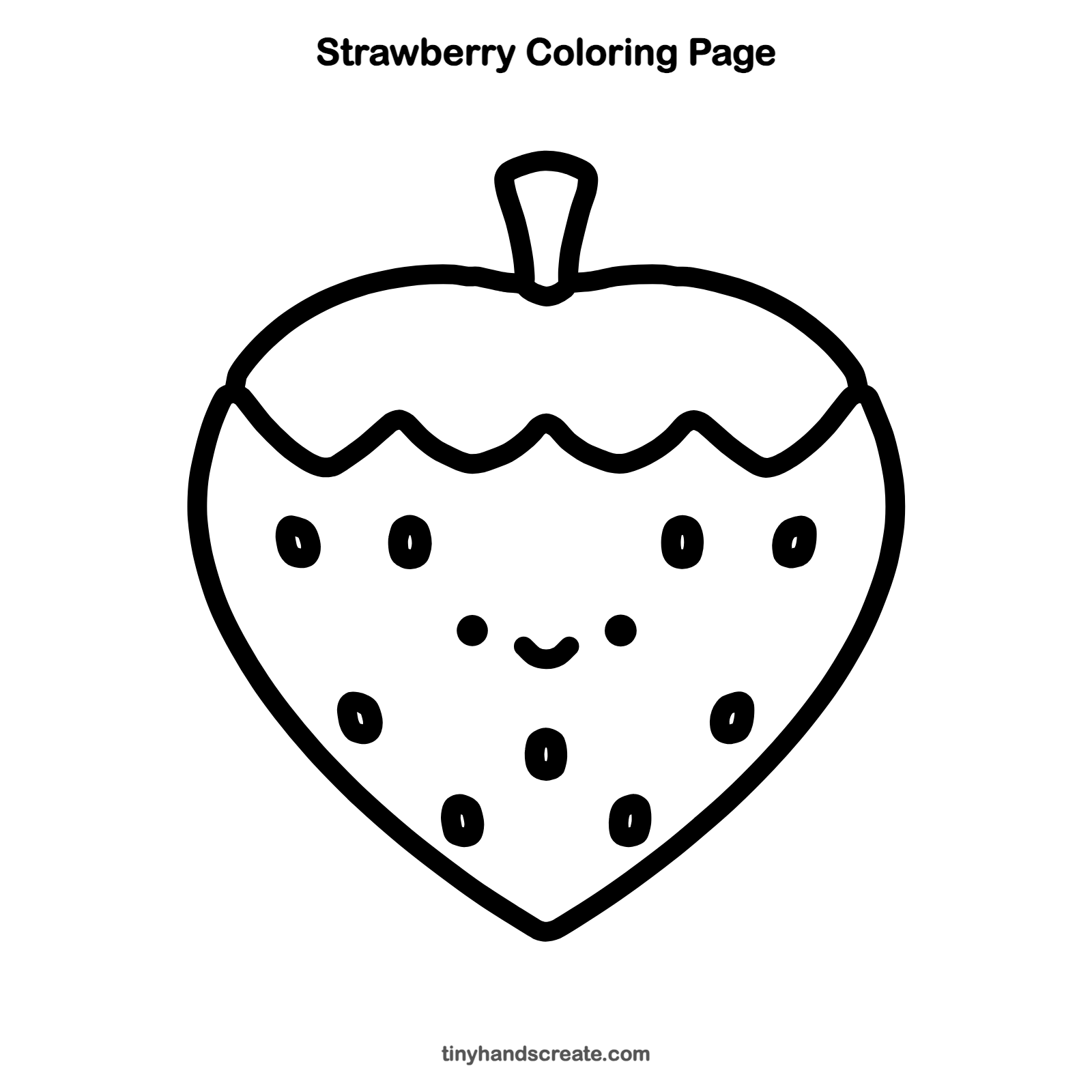 Free printable strawberry coloring page for kids