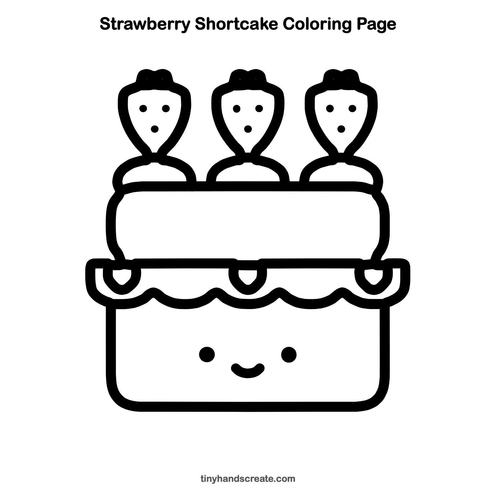 Free printable strawberry shortcake coloring page for kids