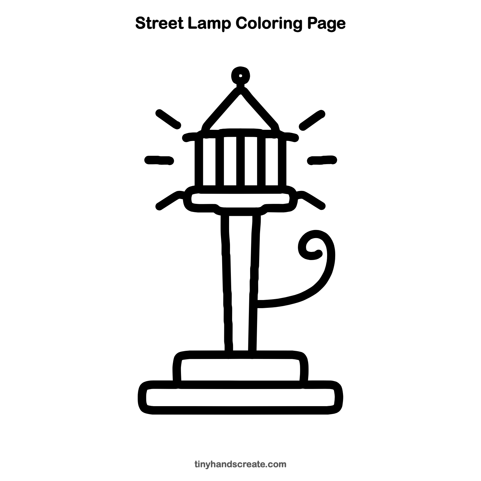 Free printable street lamp coloring page for kids
