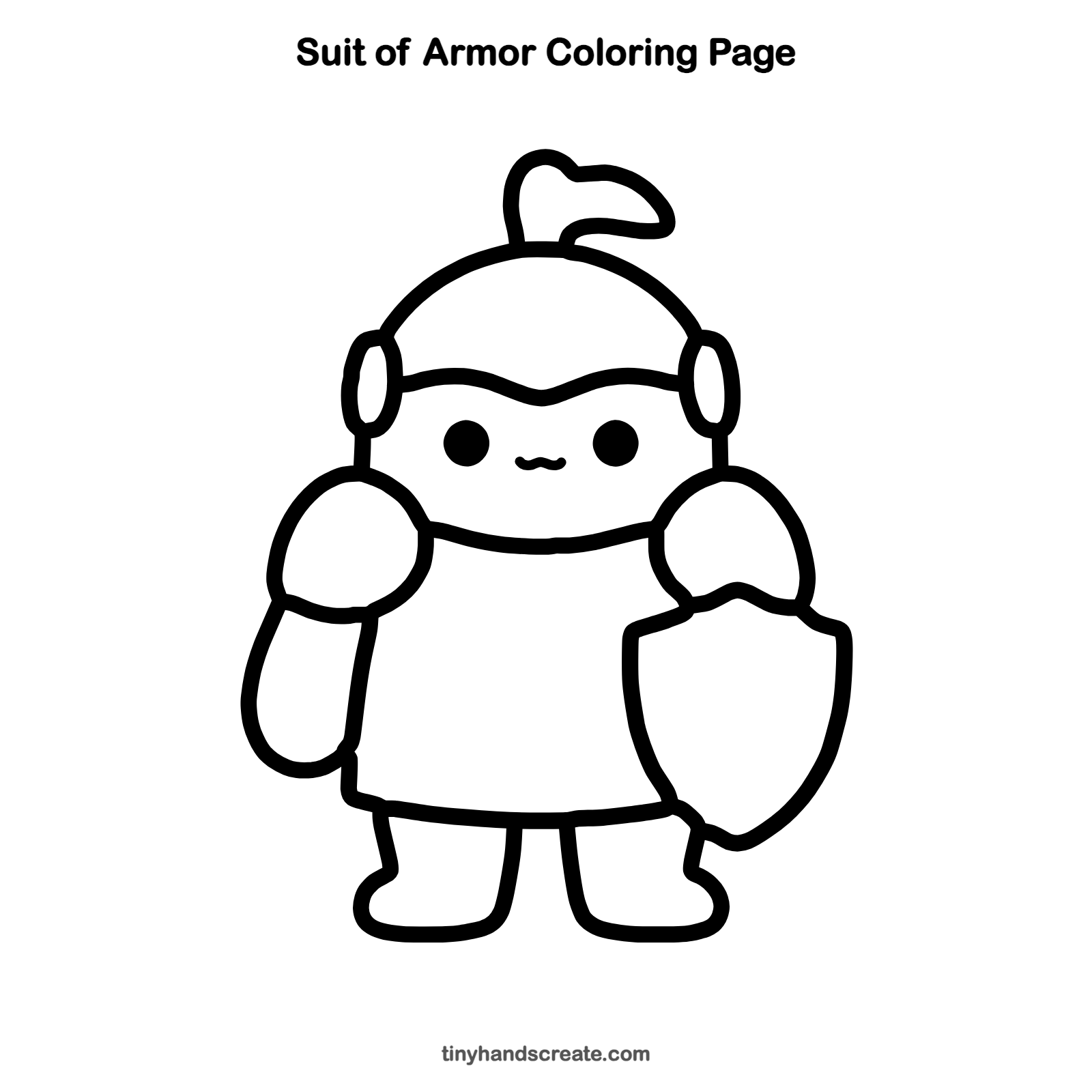 Free printable suit of armor coloring page for kids