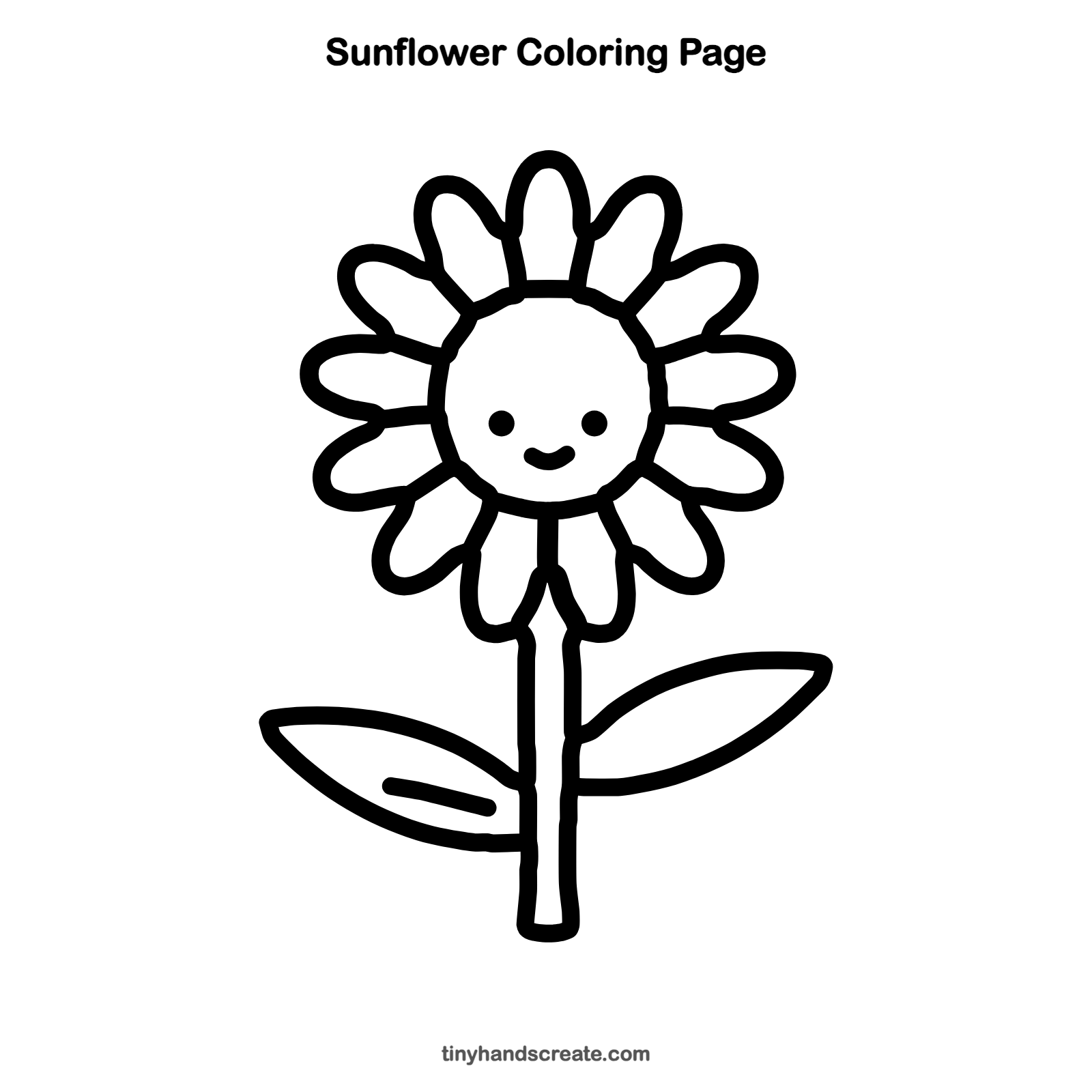 Free printable sunflower coloring page for kids