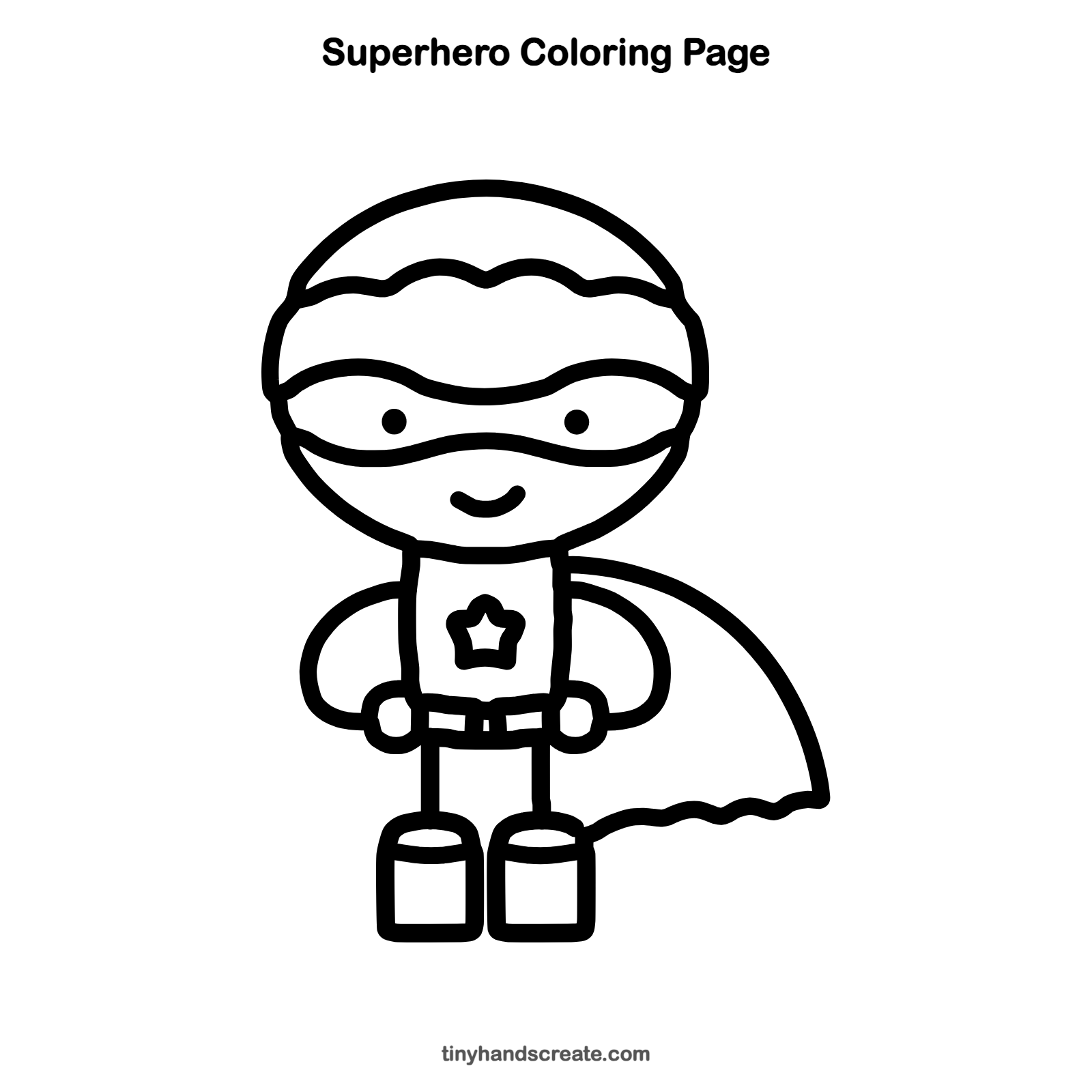 Free printable superhero coloring page for kids