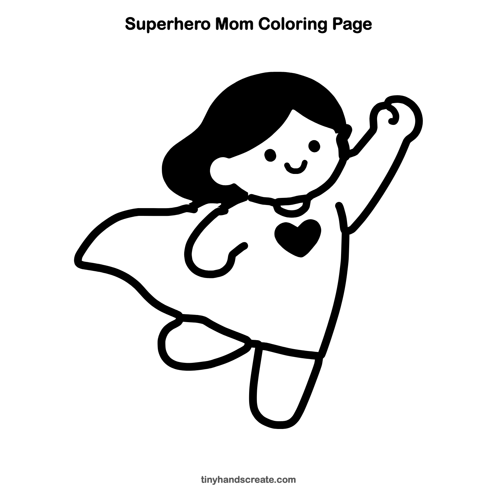 Free printable superhero mom coloring page for kids