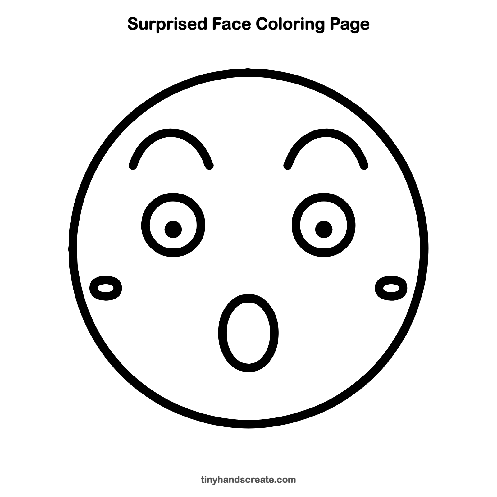 Free printable surprised face coloring page for kids