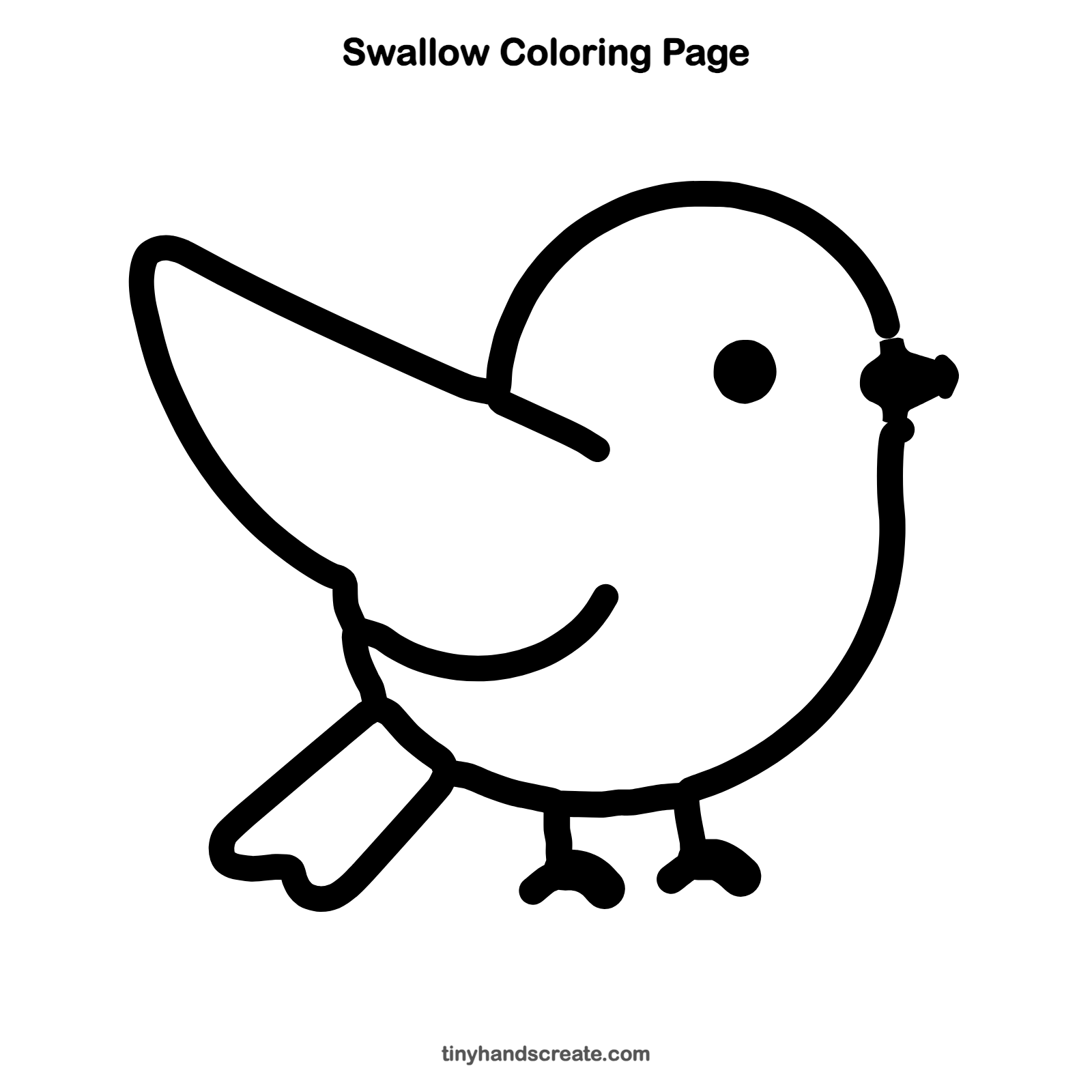 Free printable swallow coloring page for kids