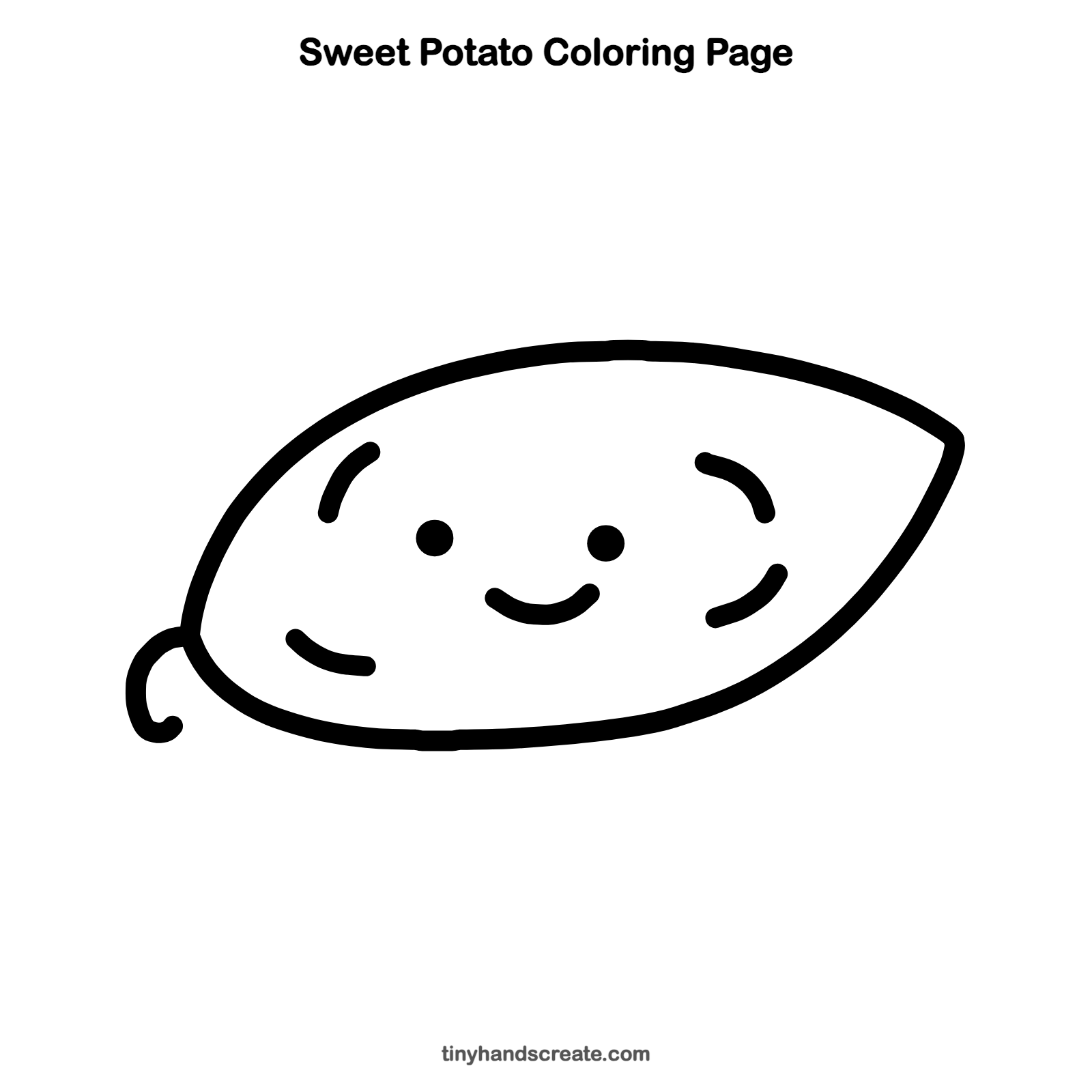 Free printable sweet potato coloring page for kids