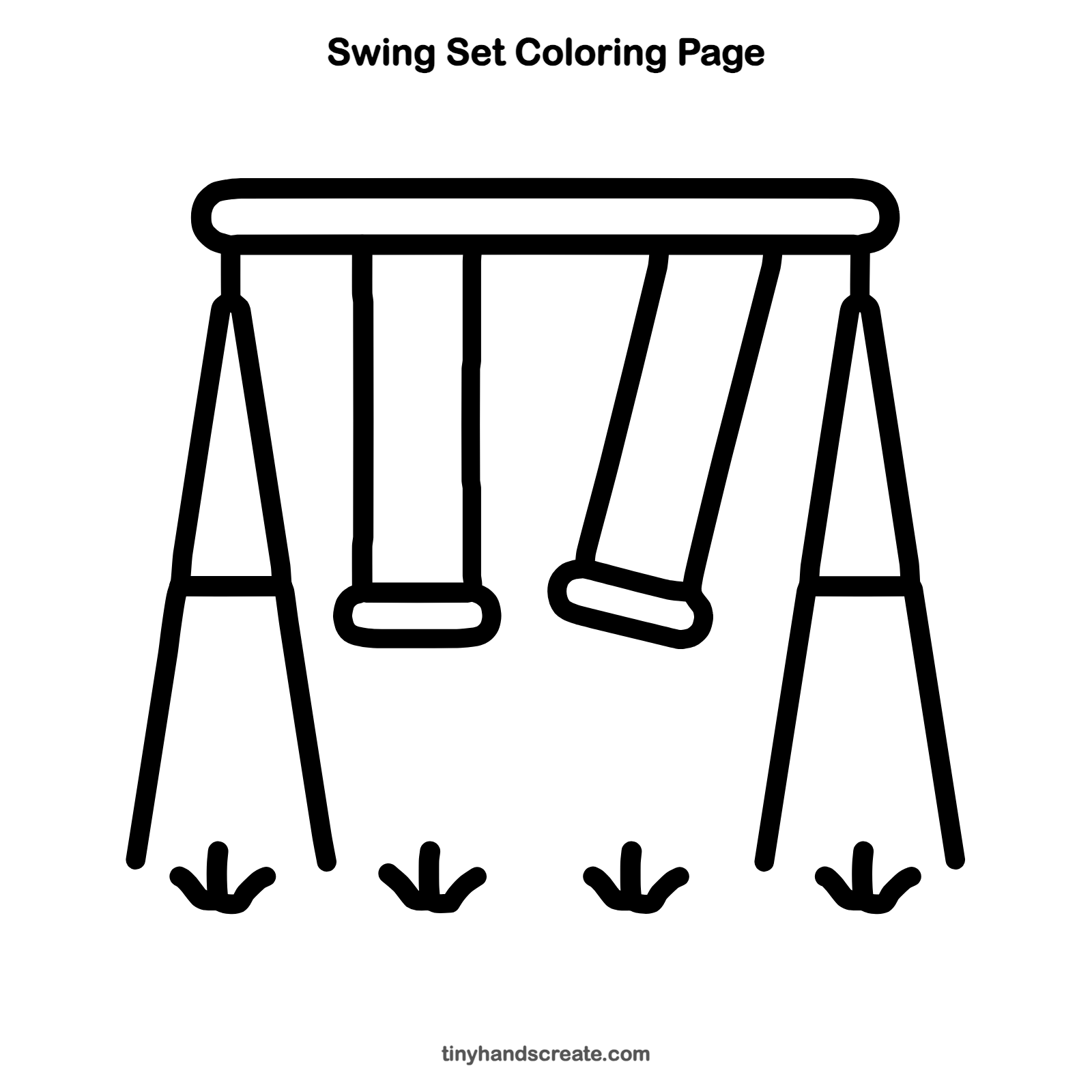 Free printable swing set coloring page for kids