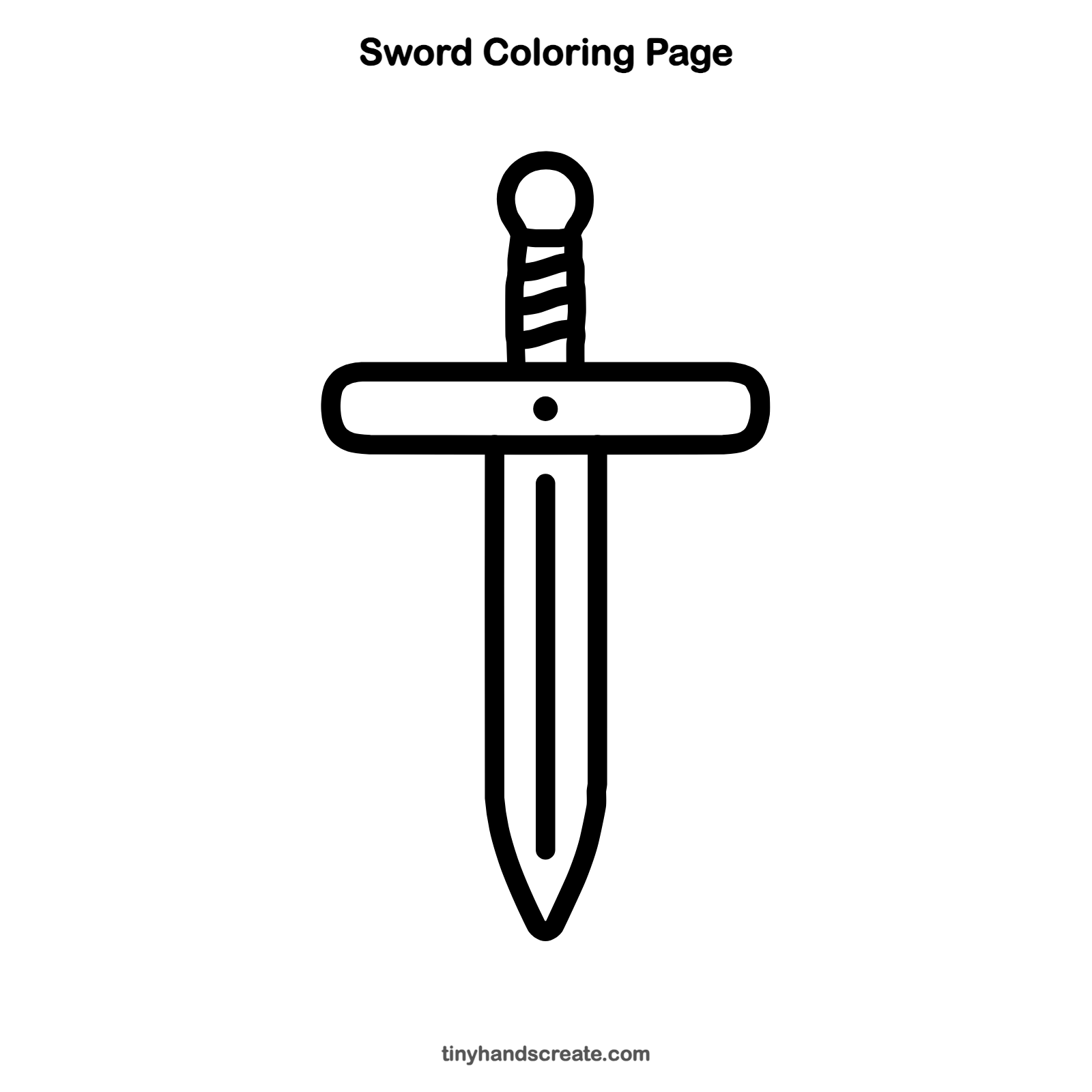 Free printable sword coloring page for kids