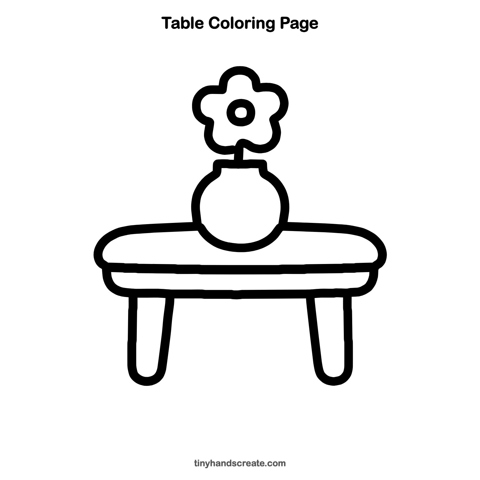 Free printable table coloring page for kids