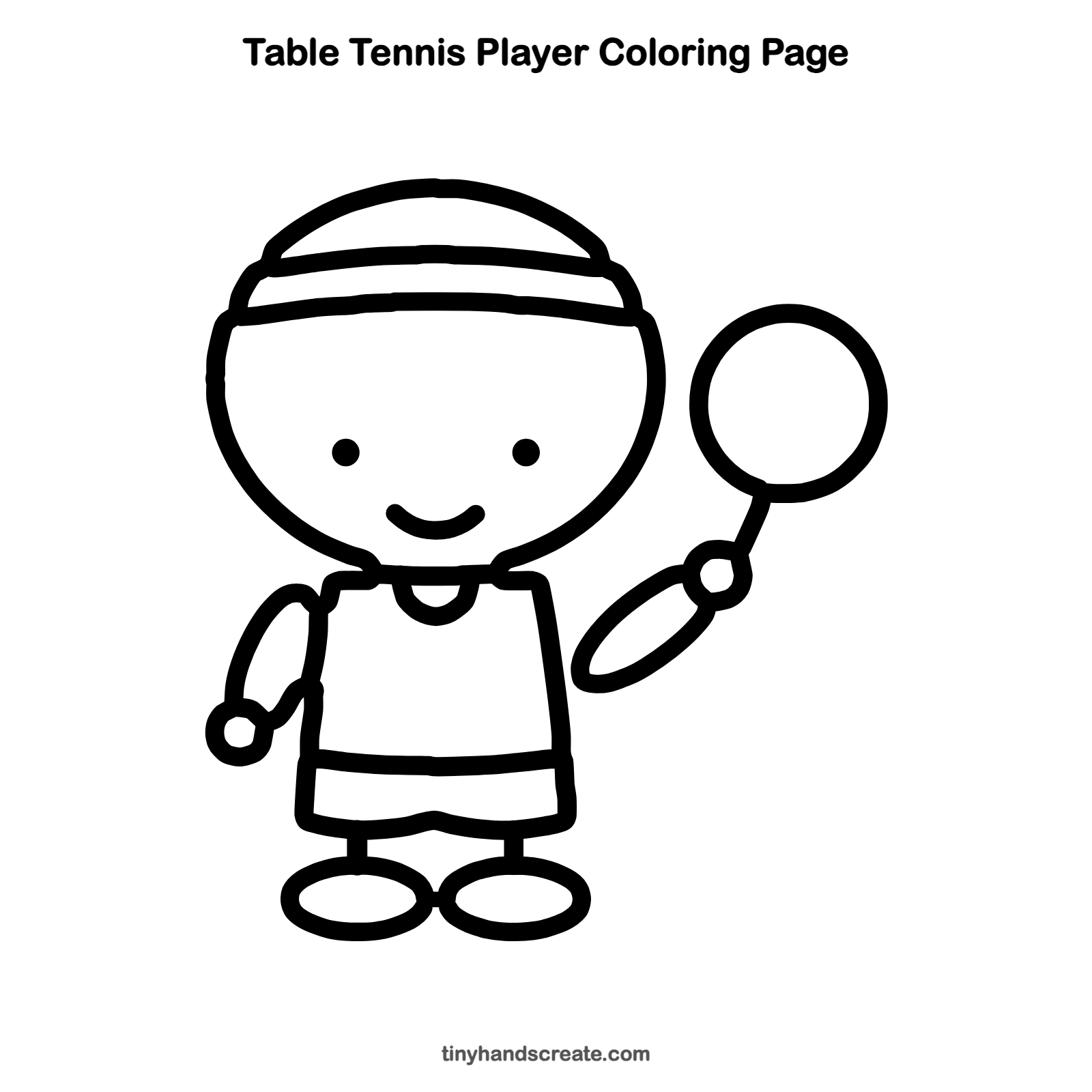 Free printable table tennis player coloring page for kids