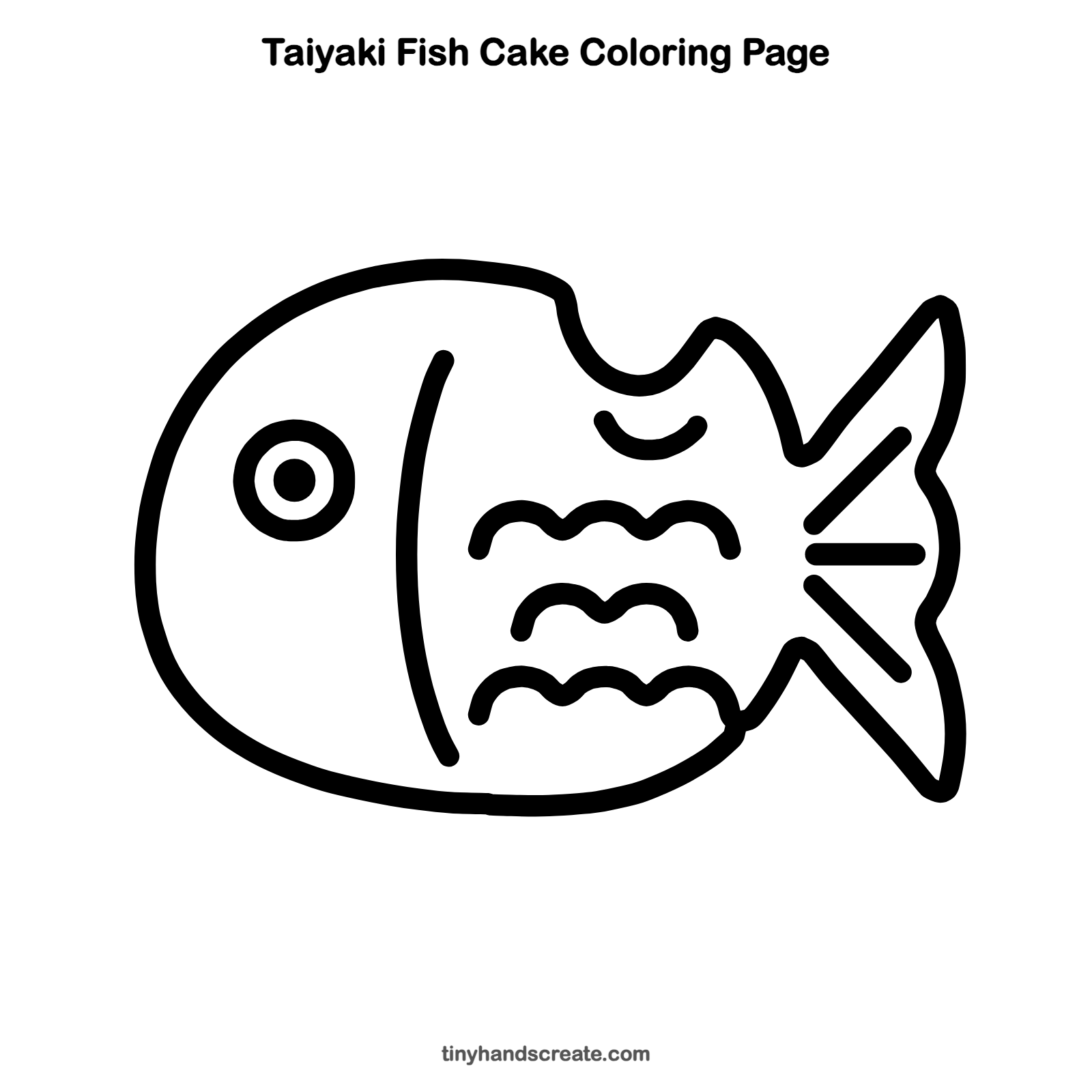 Free printable taiyaki fish cake coloring page for kids