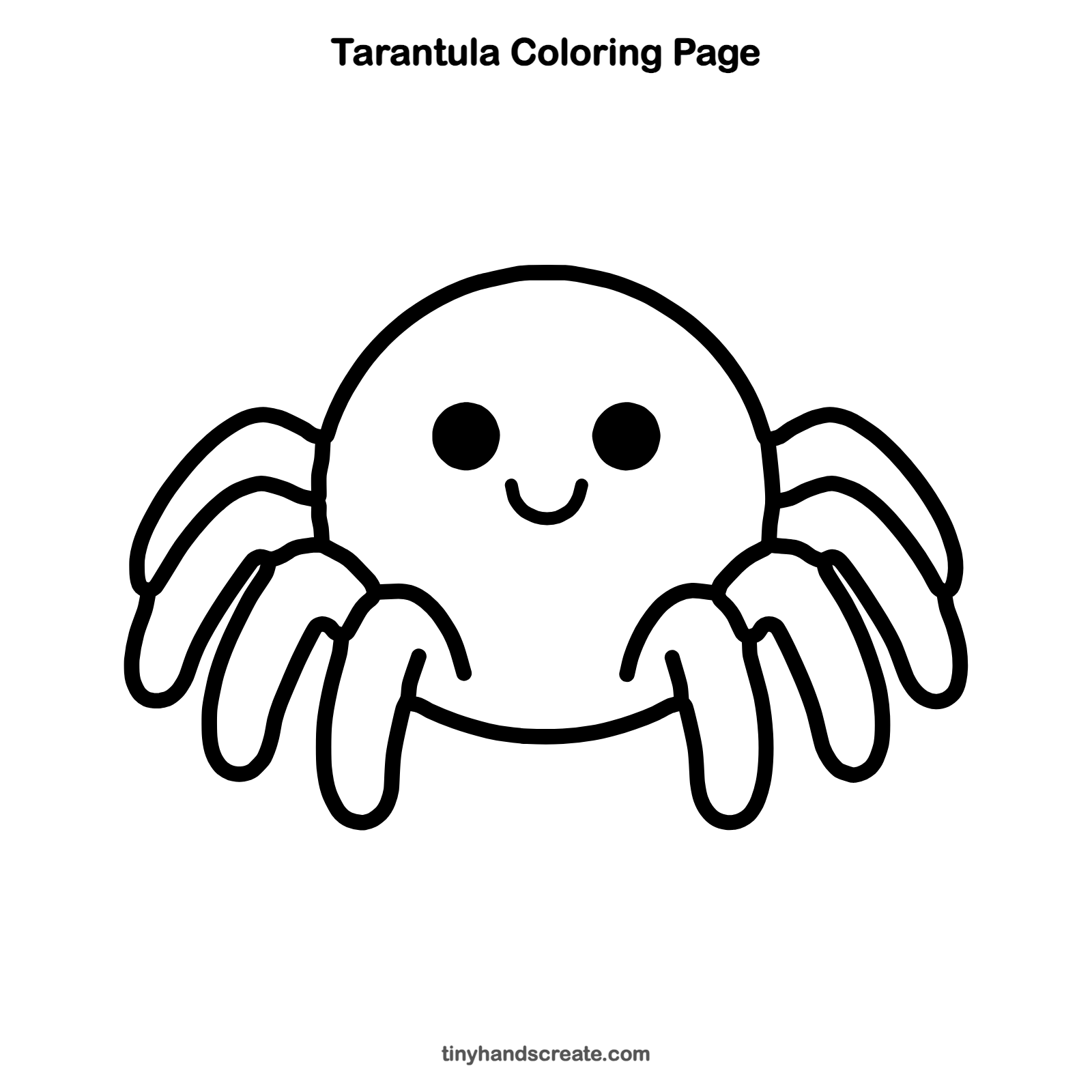 Free printable tarantula coloring page for kids