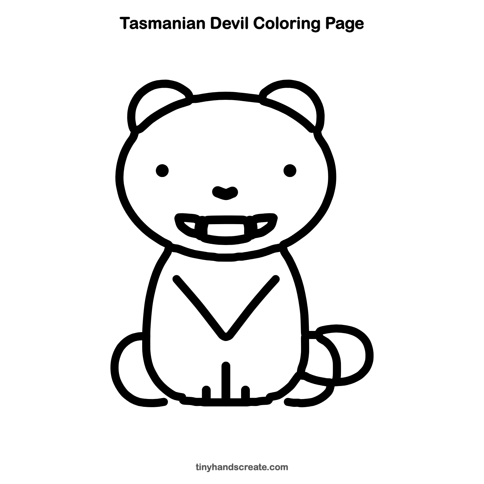 Free printable Tasmanian devil coloring page for kids