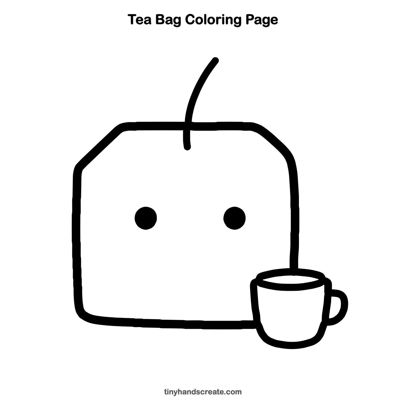 Free printable tea bag coloring page for kids