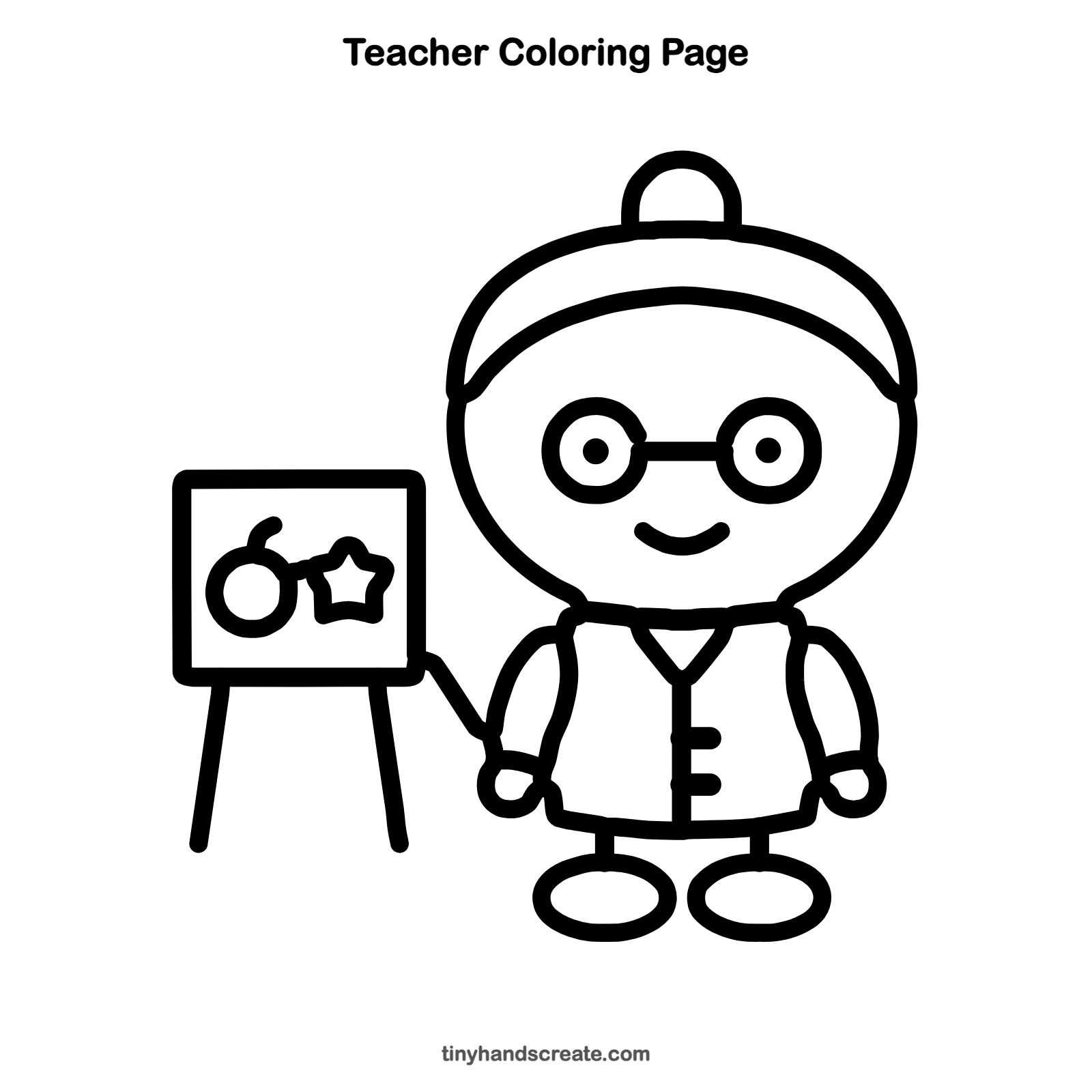 Free printable teacher coloring page for kids