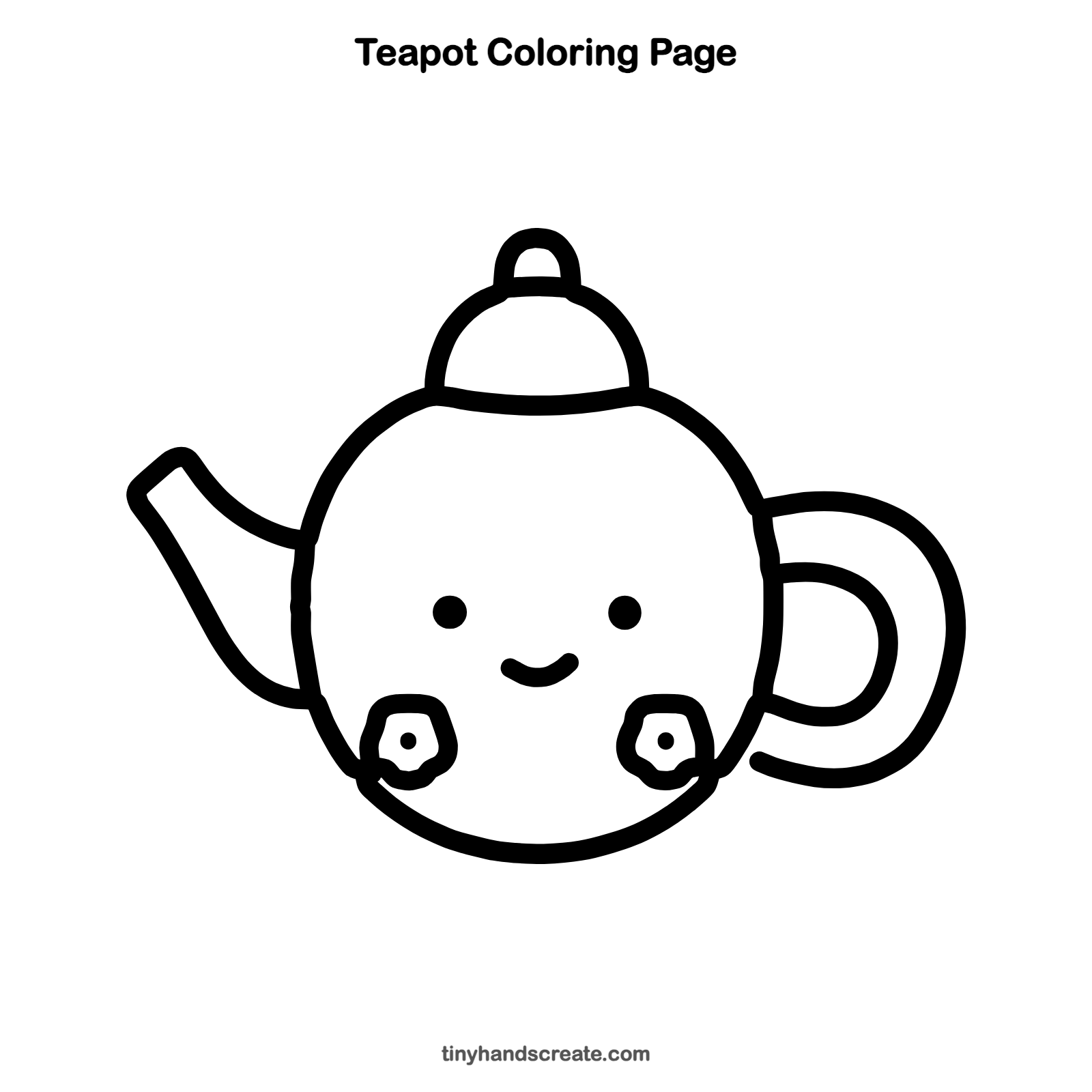 Free printable teapot coloring page for kids