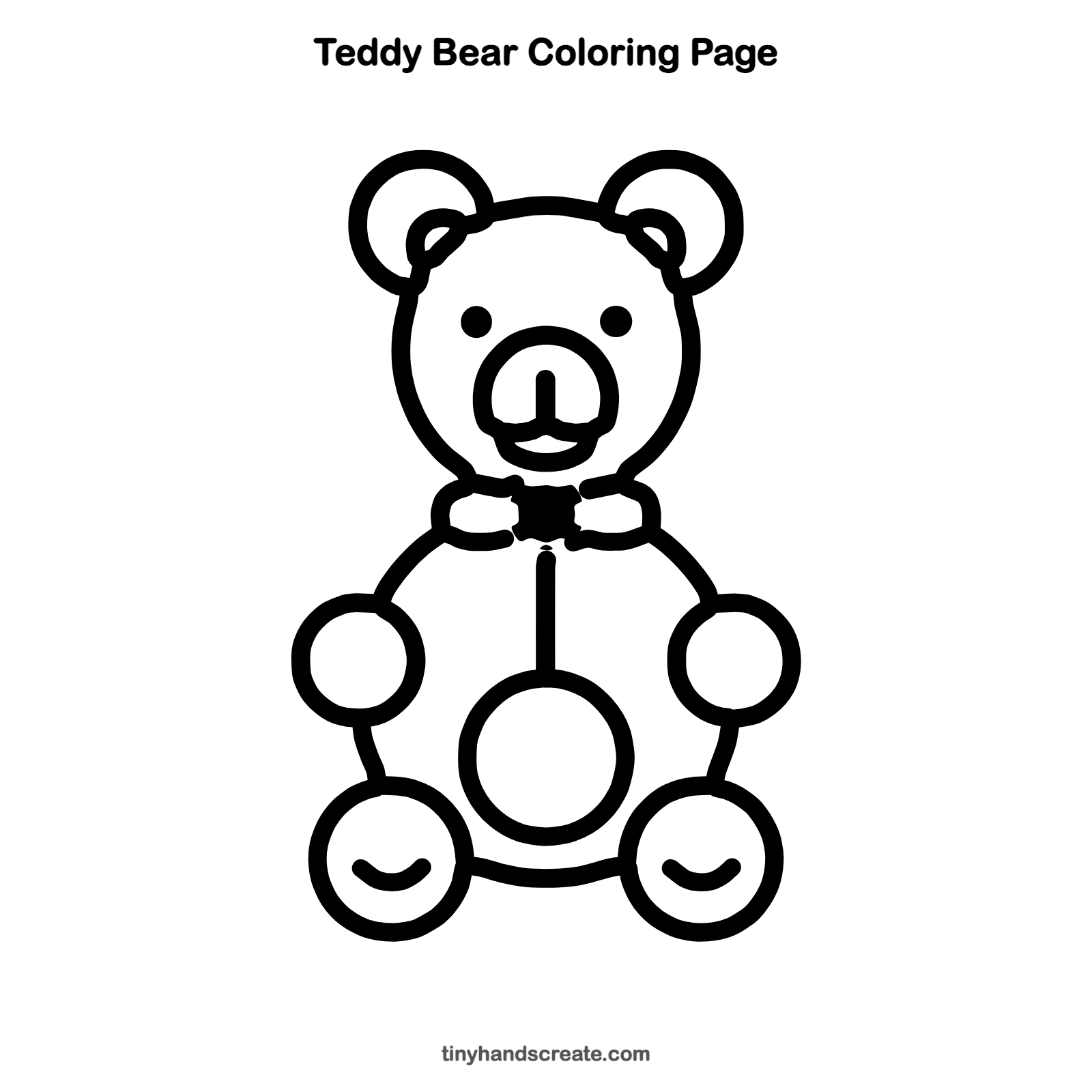 Free printable teddy bear coloring page for kids