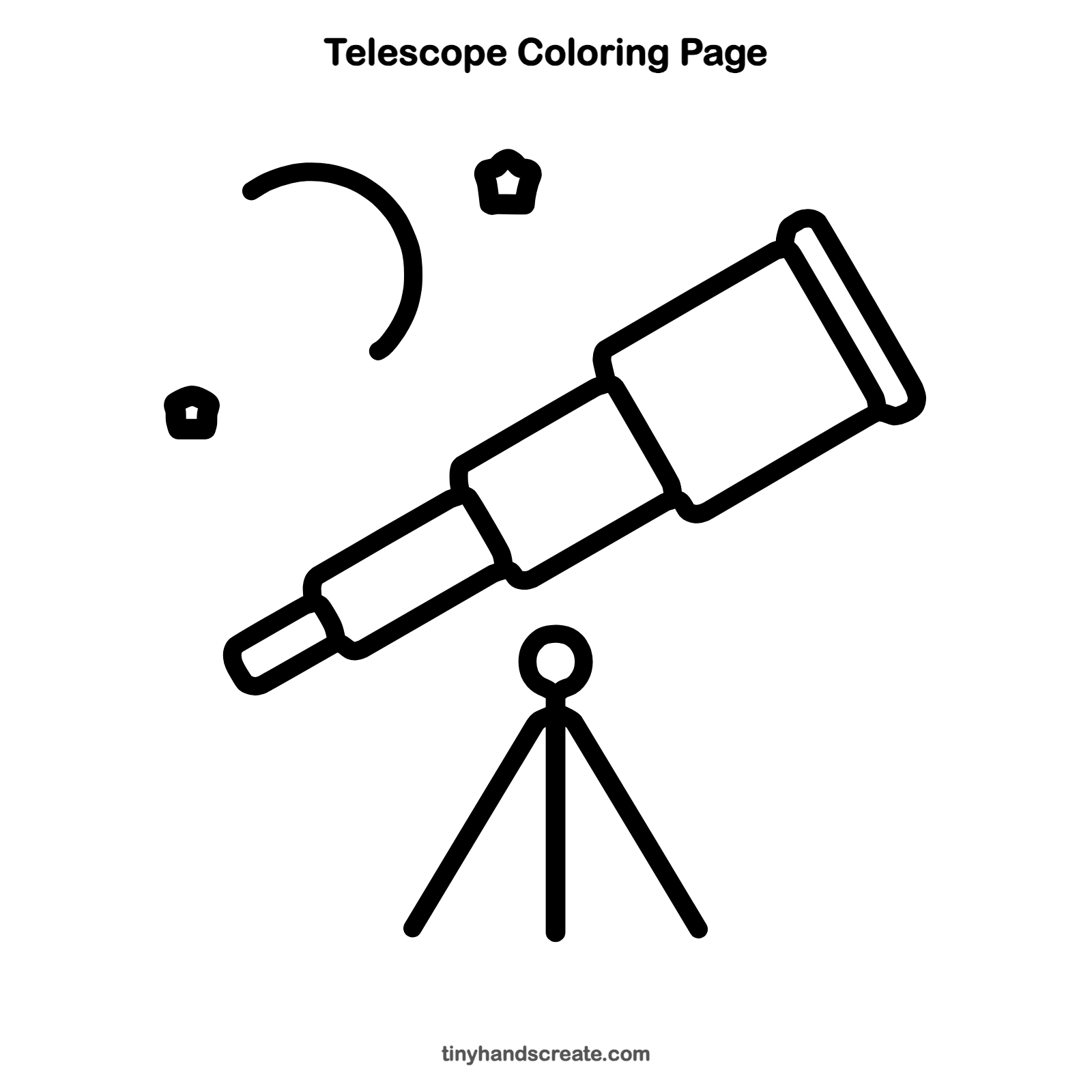 Free printable telescope coloring page for kids
