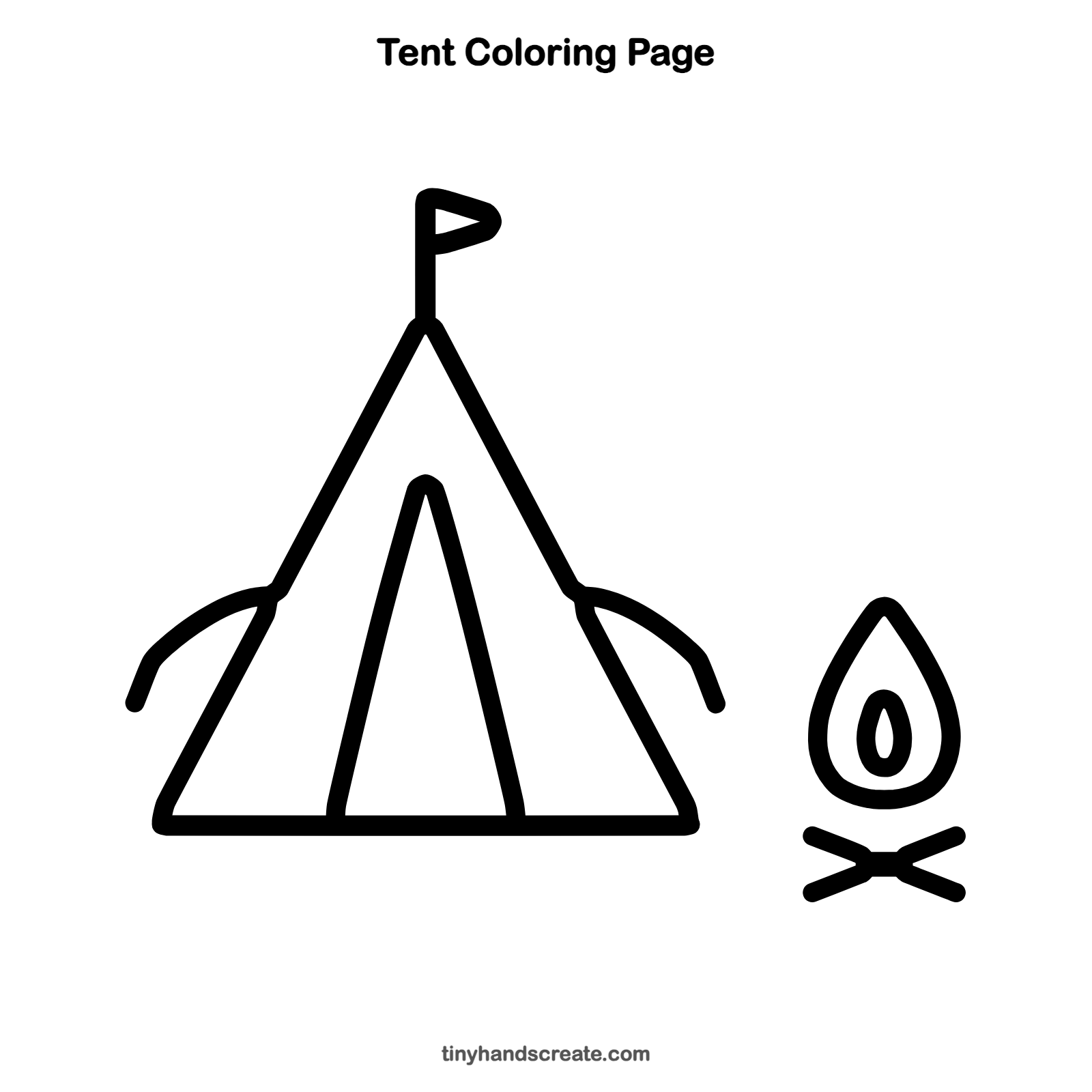 Free printable tent coloring page for kids
