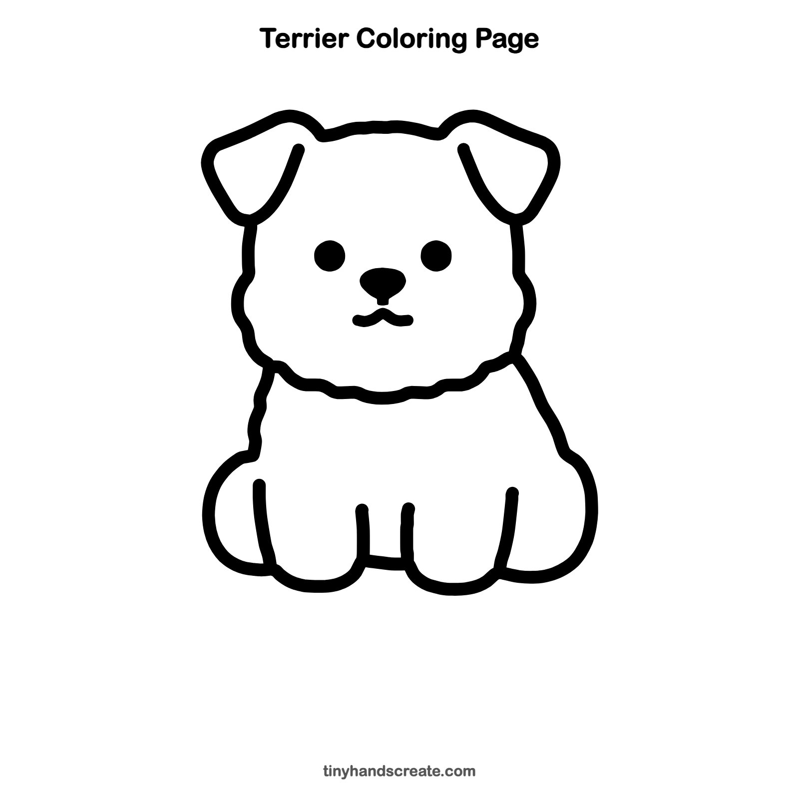 Free printable terrier coloring page for kids