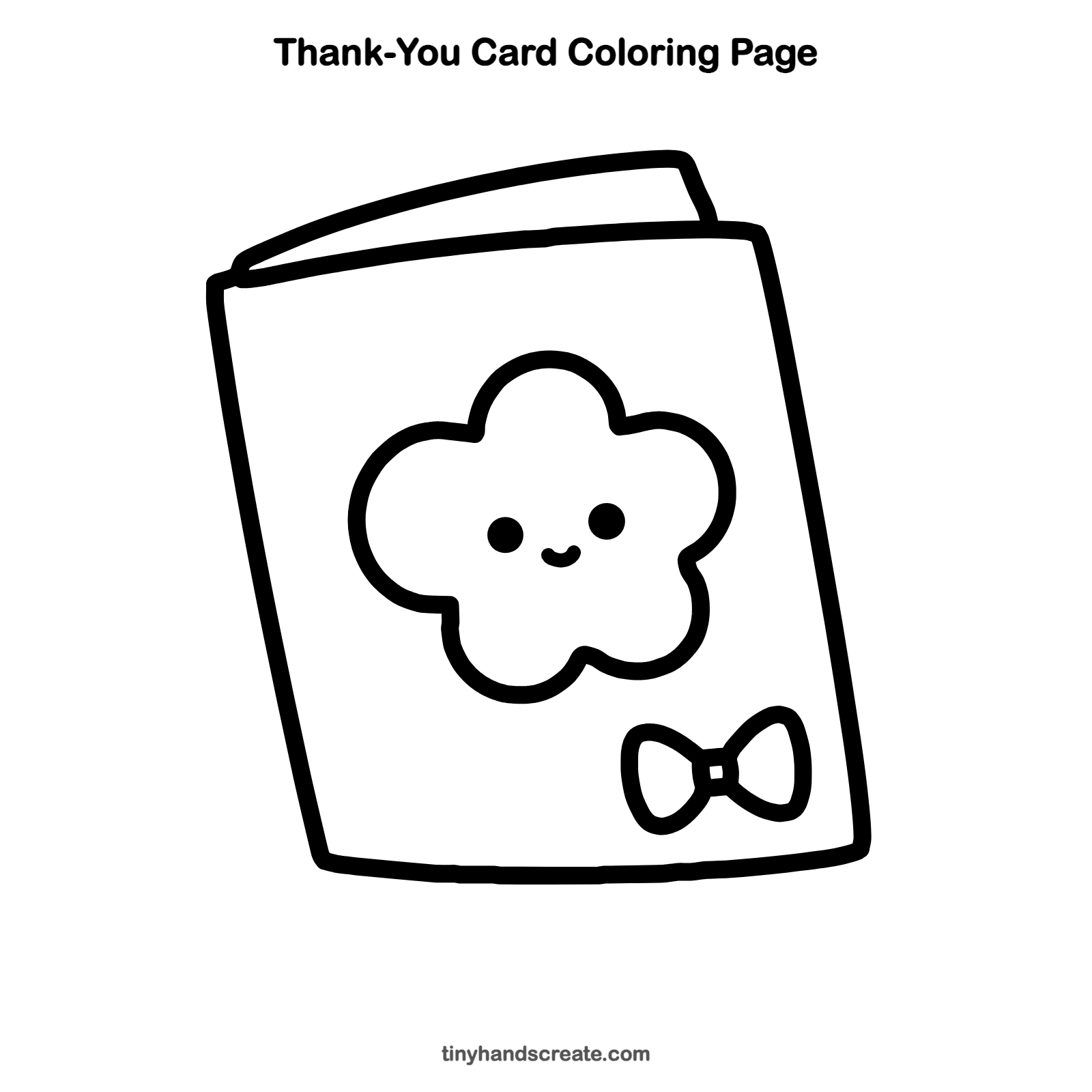 Free printable thank-you card coloring page for kids