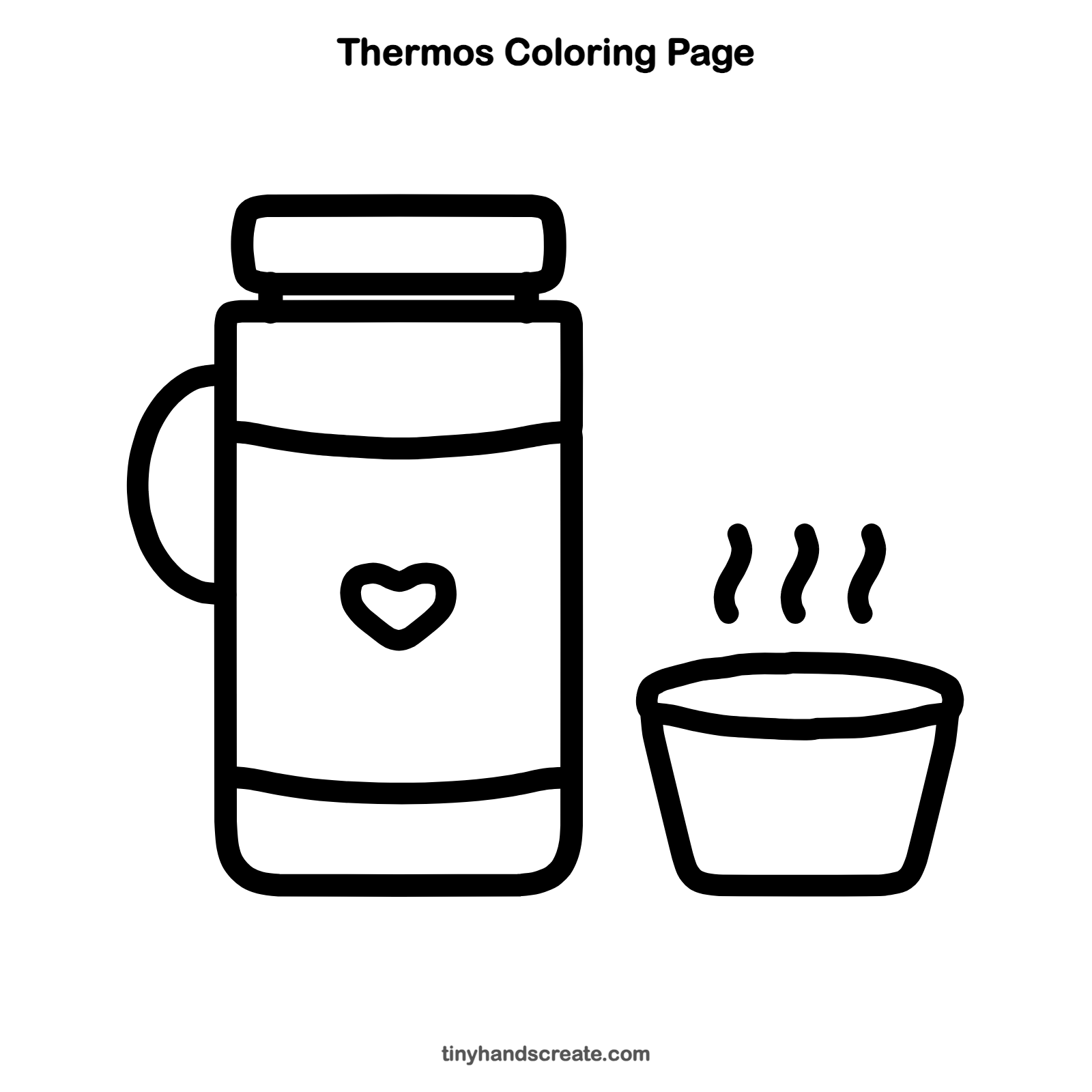Free printable thermos coloring page for kids