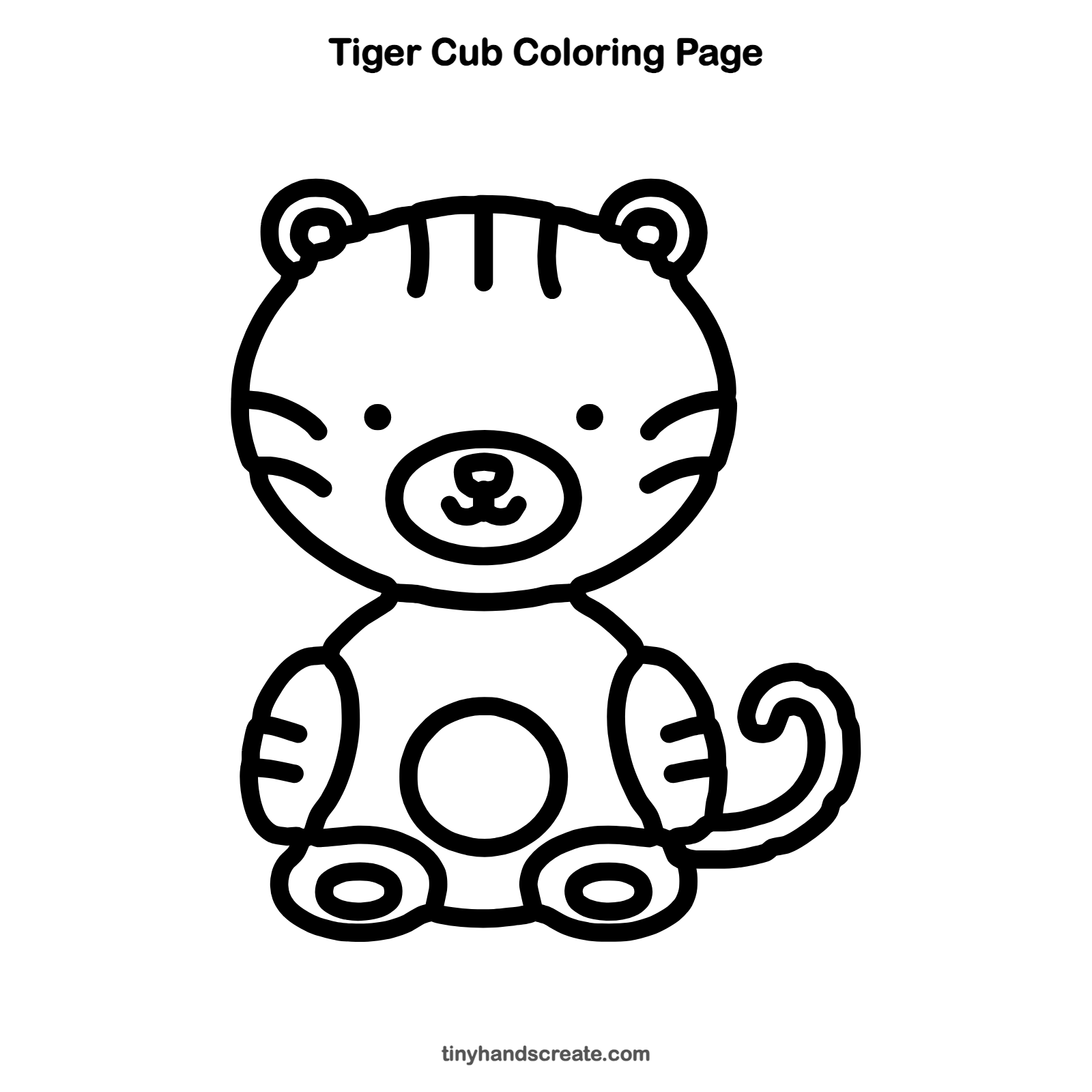 Free printable tiger cub coloring page for kids