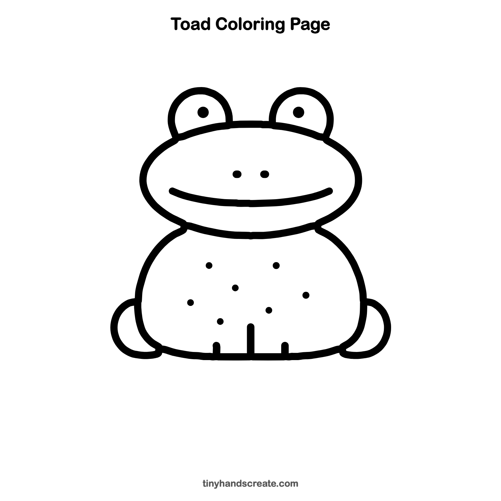 Free printable toad coloring page for kids