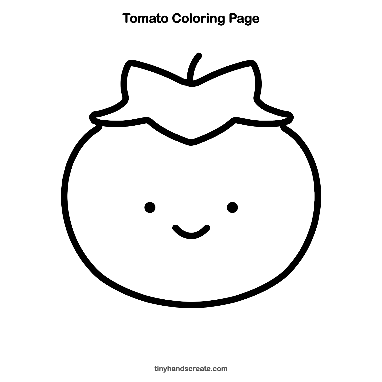 Free printable tomato coloring page for kids