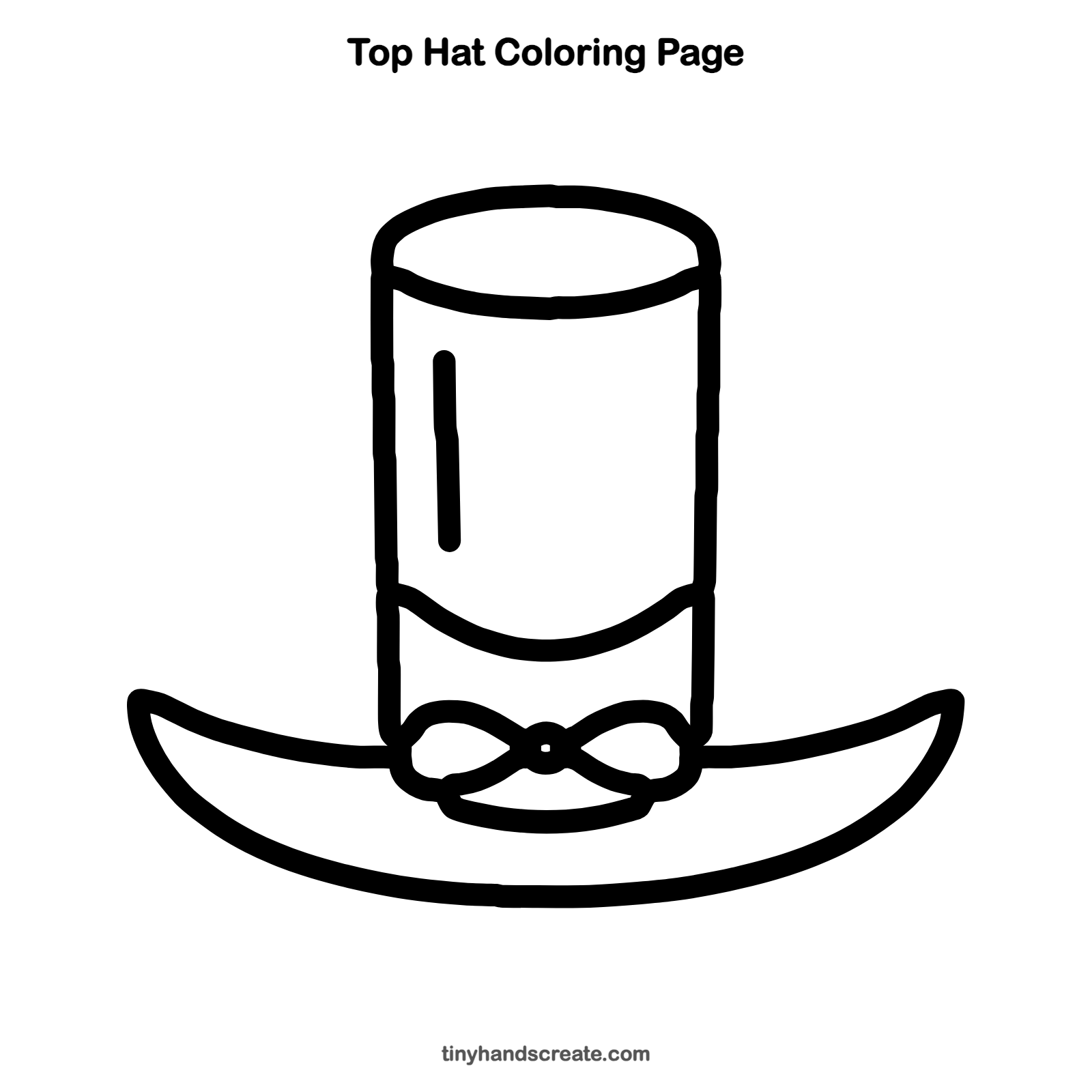Free printable top hat coloring page for kids