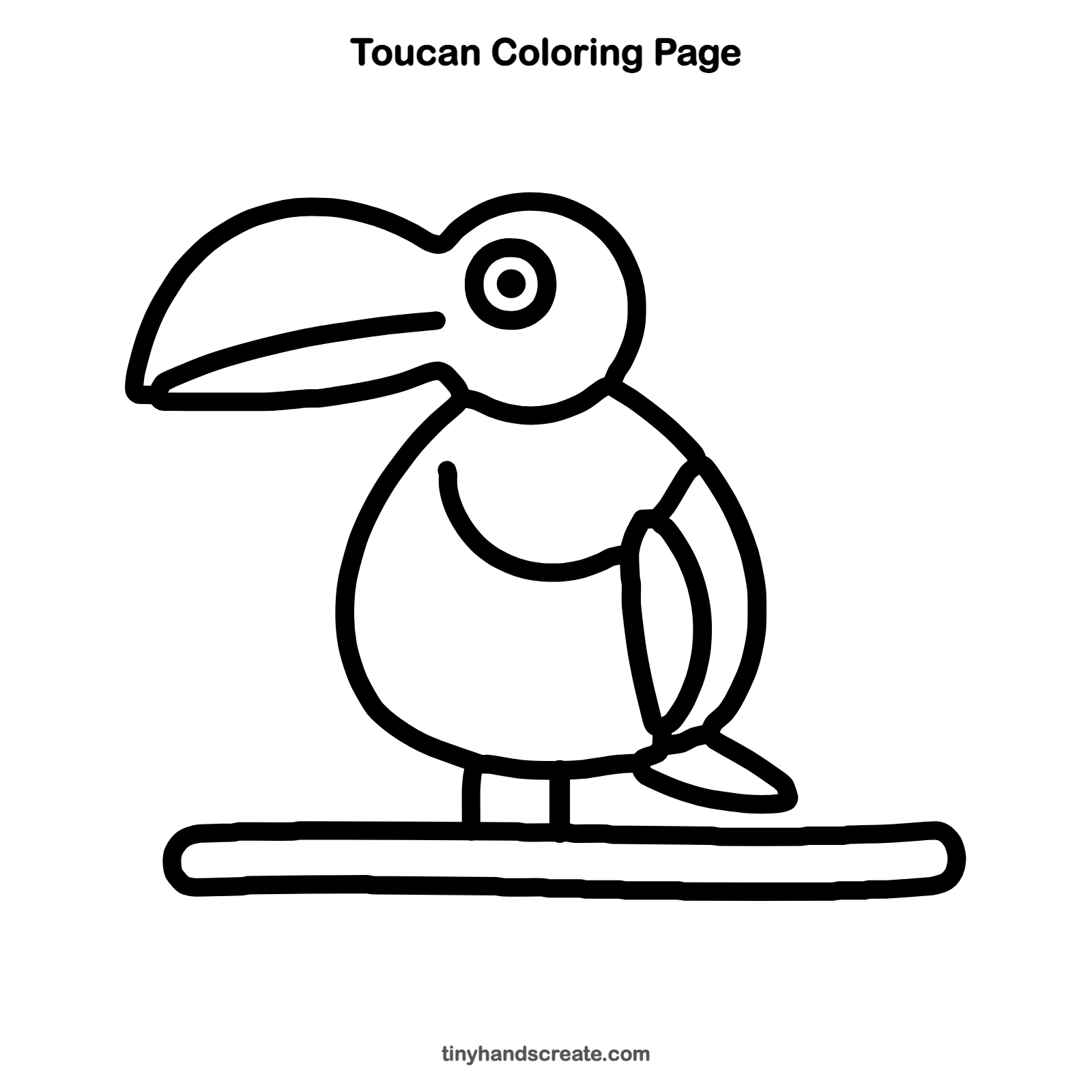 Free printable toucan coloring page for kids