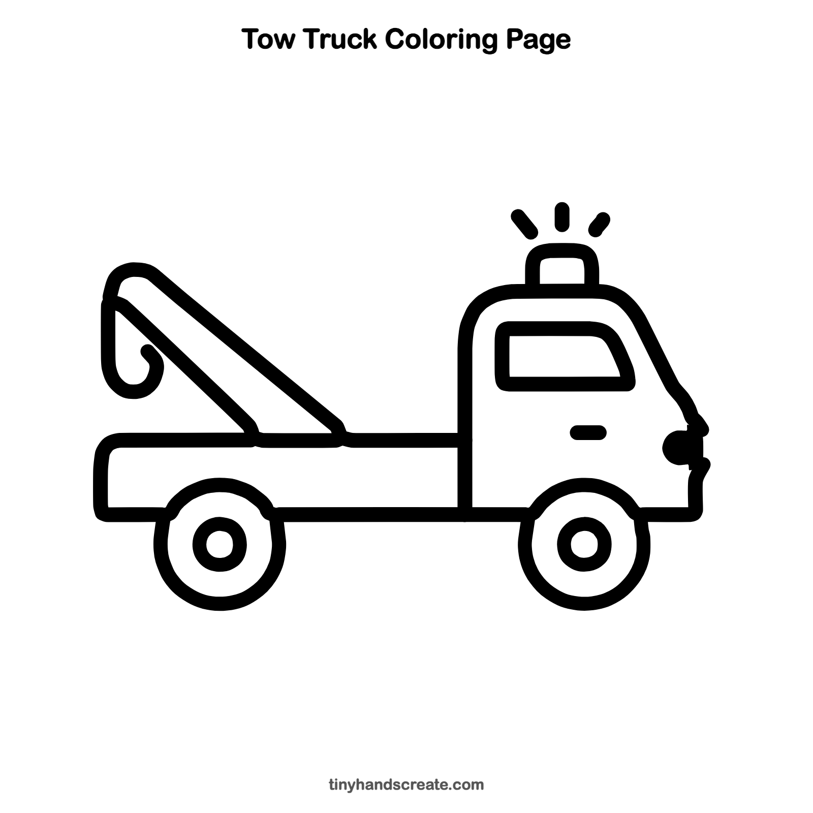 Free printable tow truck coloring page for kids