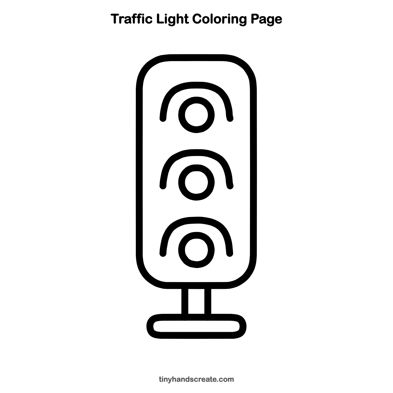 Free printable traffic light coloring page for kids