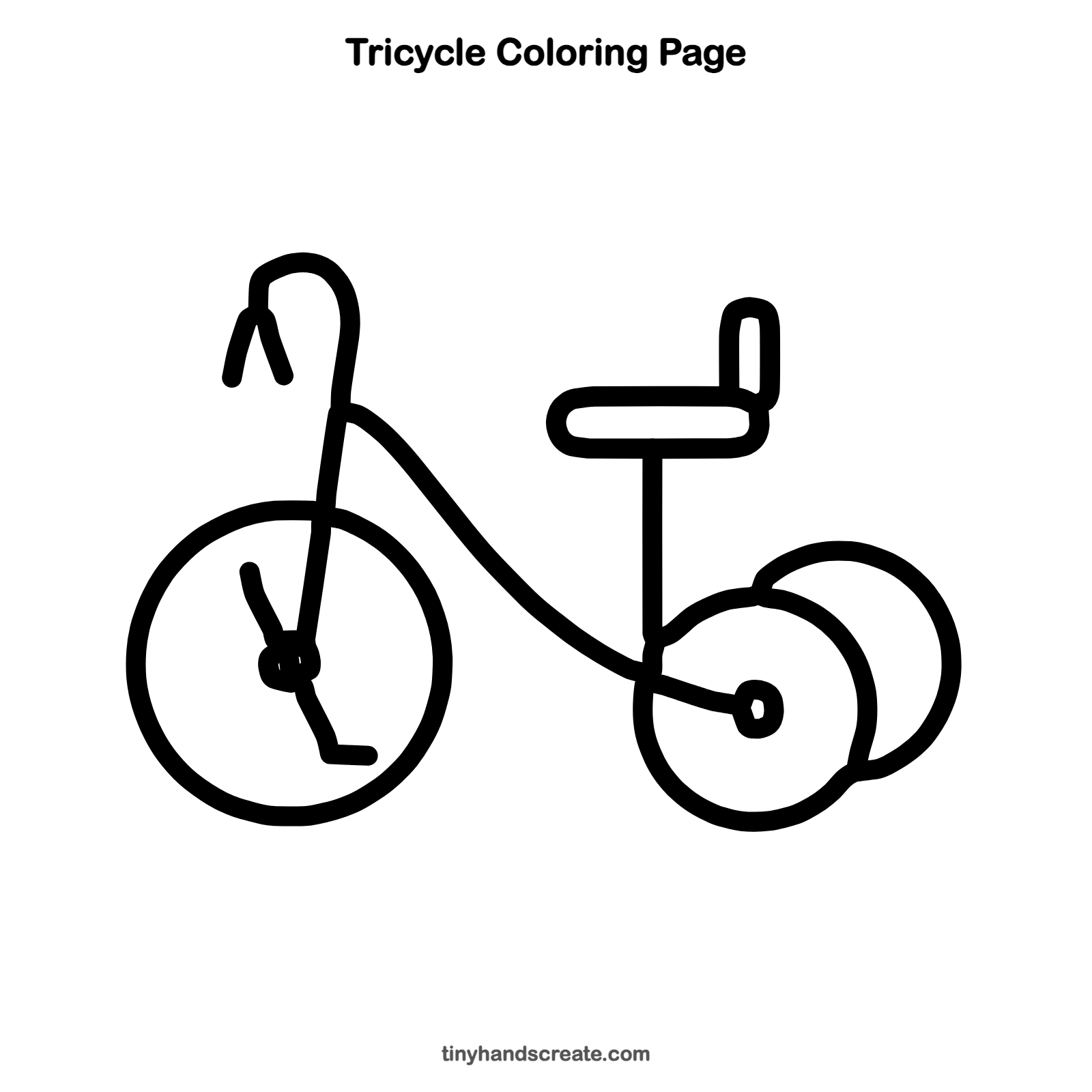Free printable tricycle coloring page for kids